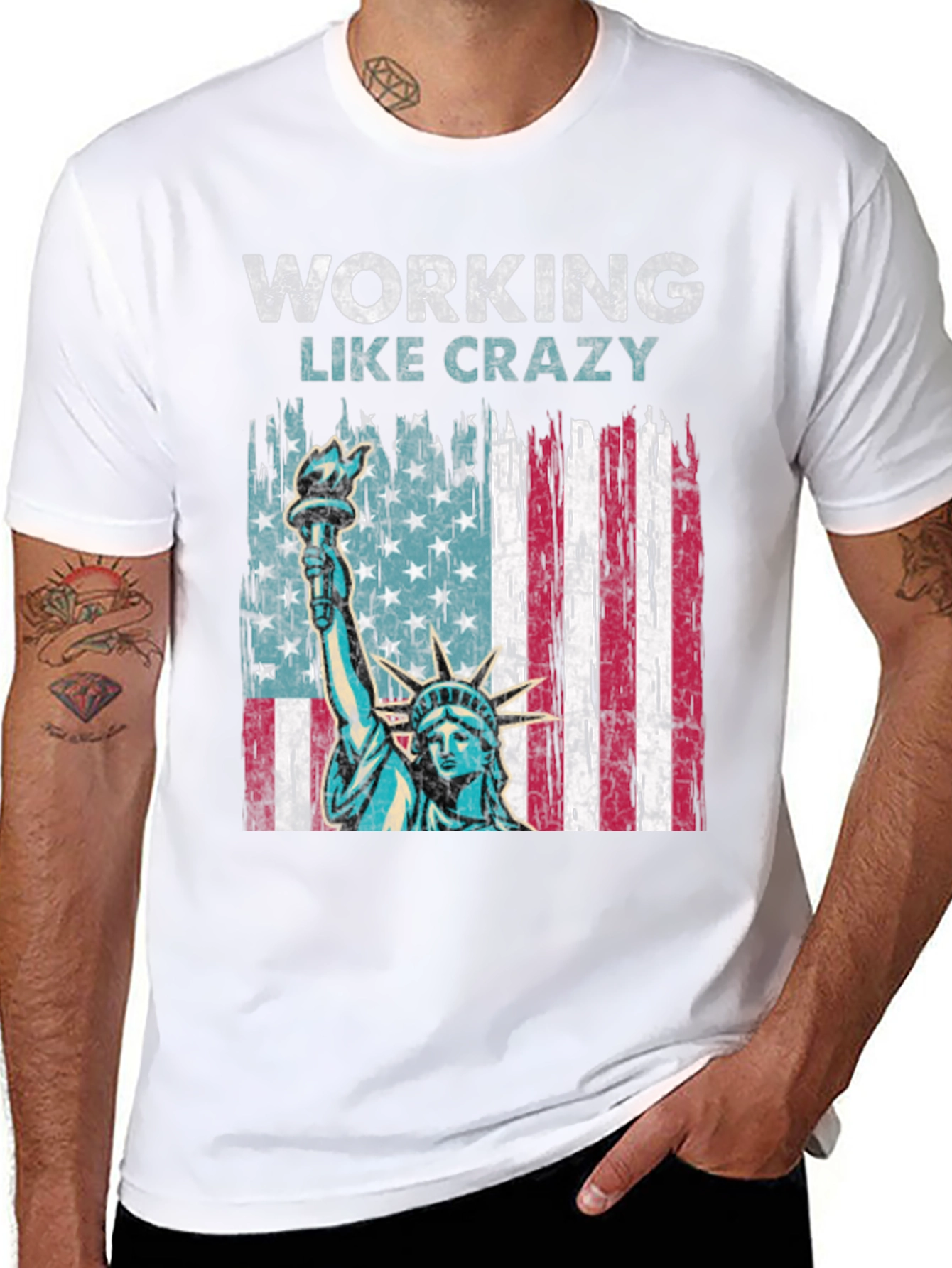 Working Like Crazy Patriotic T-Shirt
