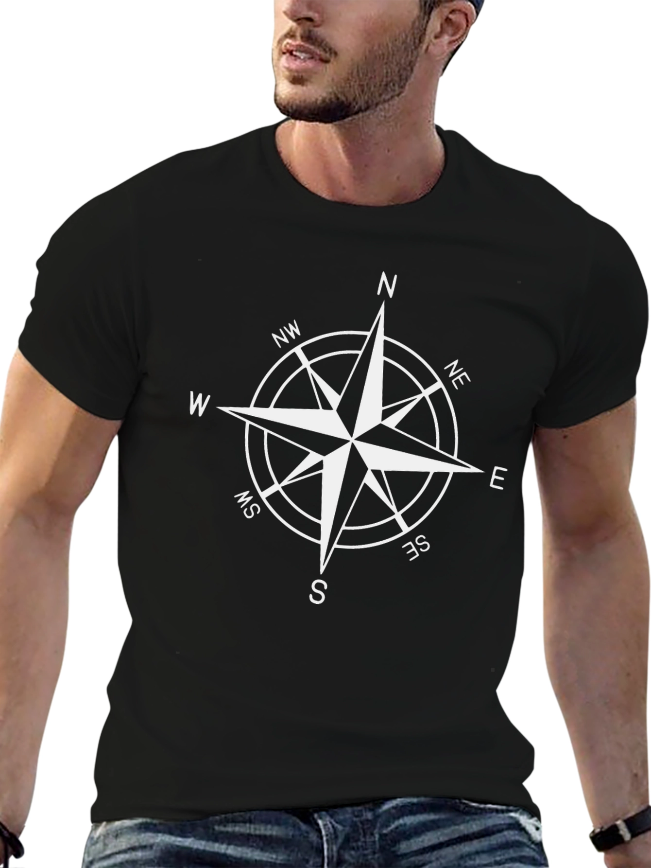 Compass Rose Graphic Tee - Classic Black