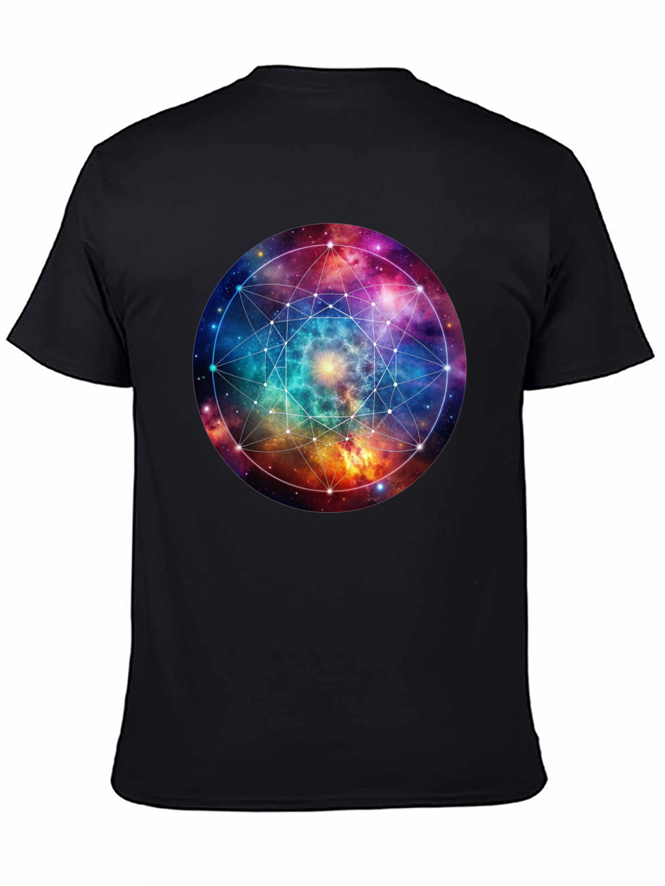 Galaxy Geometric T-Shirt - Black Cotton Blend