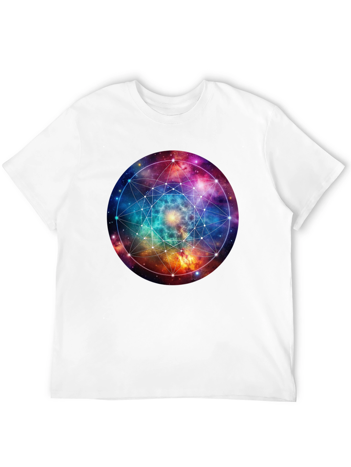 Galaxy Geometric T-Shirt - Black Cotton Blend