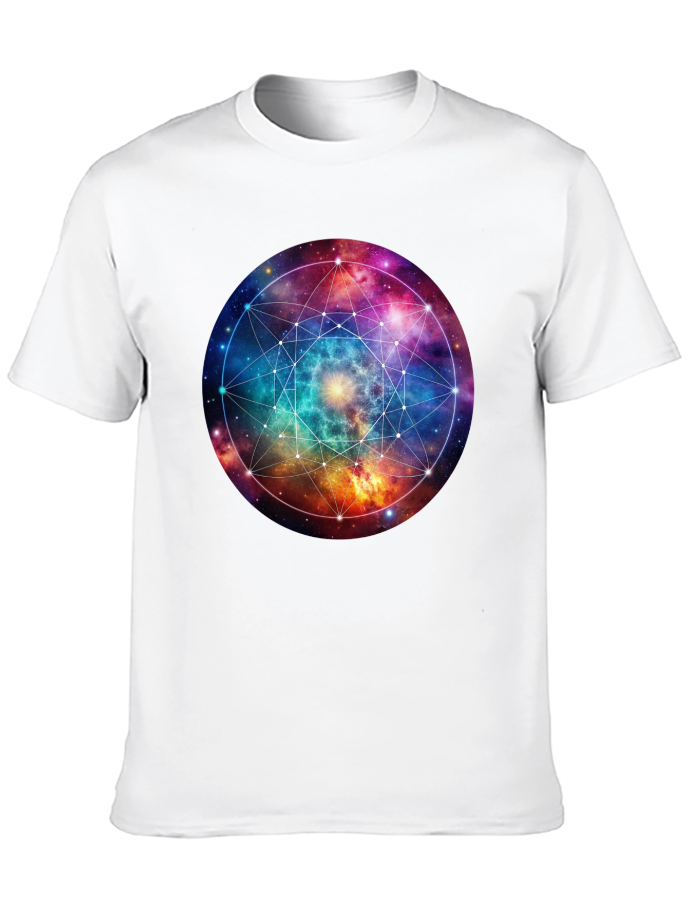 Galaxy Geometric T-Shirt - Black Cotton Blend