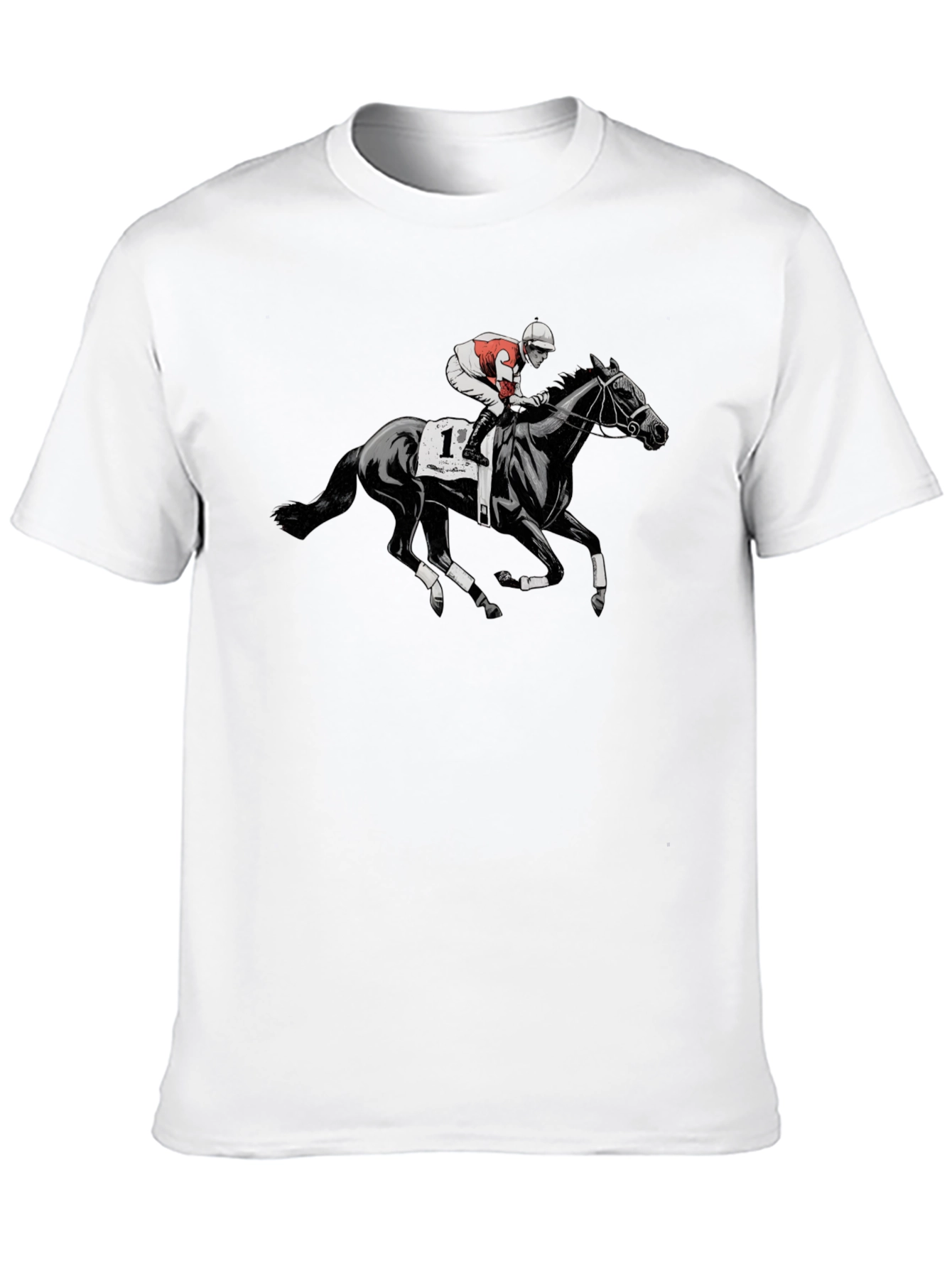 Horse Racing Graphic T-Shirt - Black