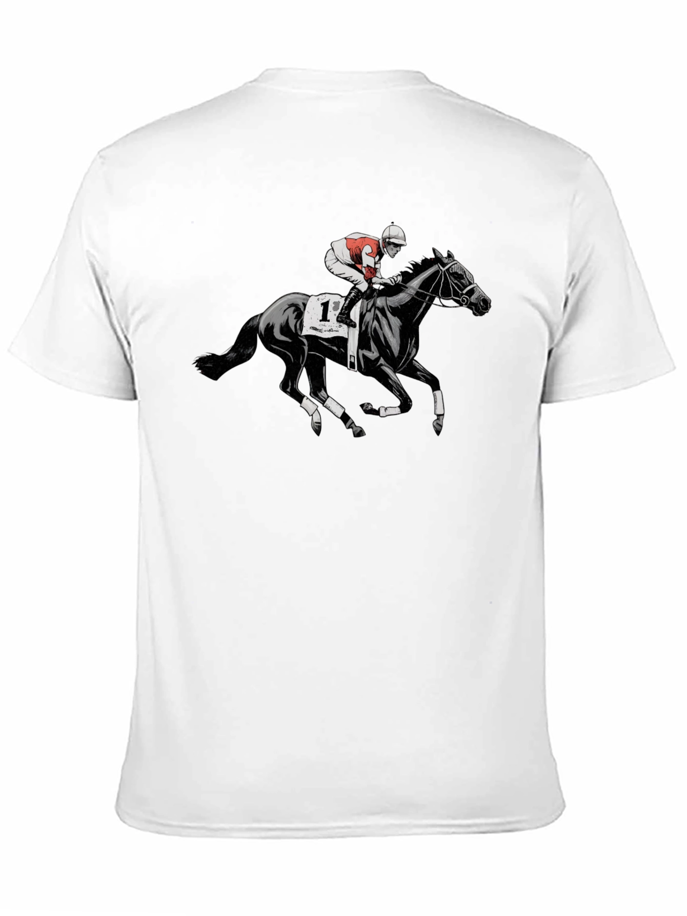Horse Racing Graphic T-Shirt - Black