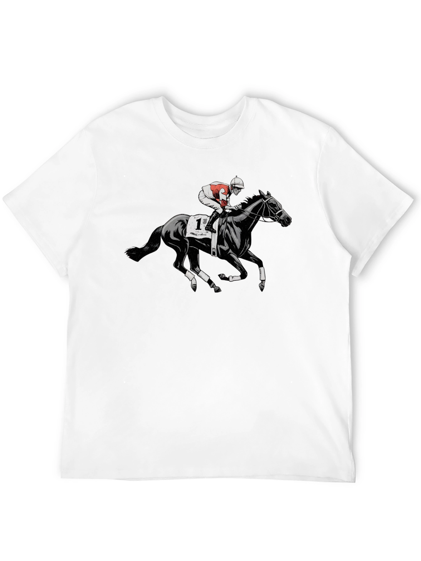 Horse Racing Graphic T-Shirt - Black