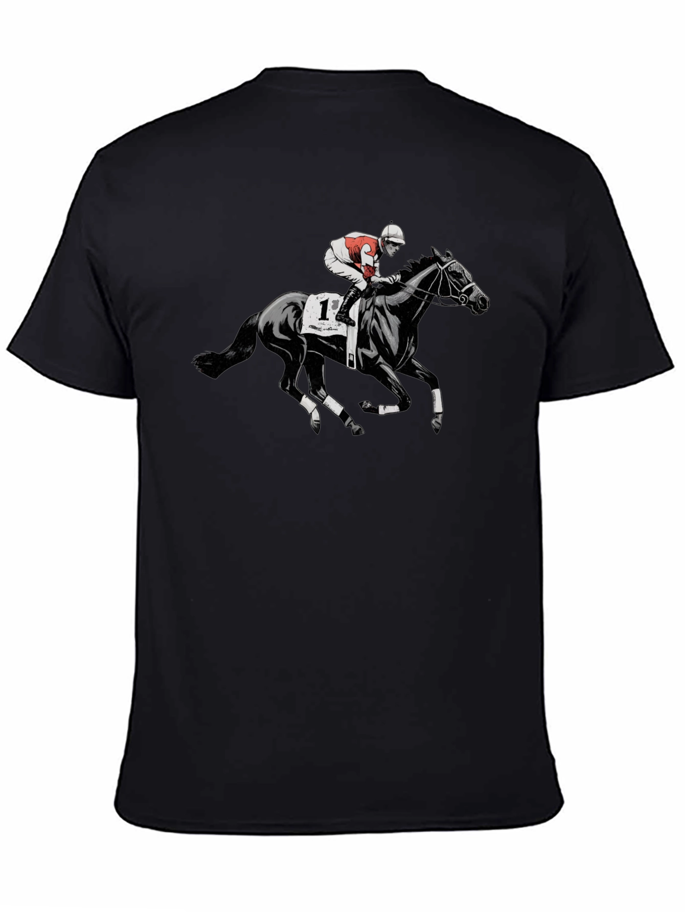 Horse Racing Graphic T-Shirt - Black
