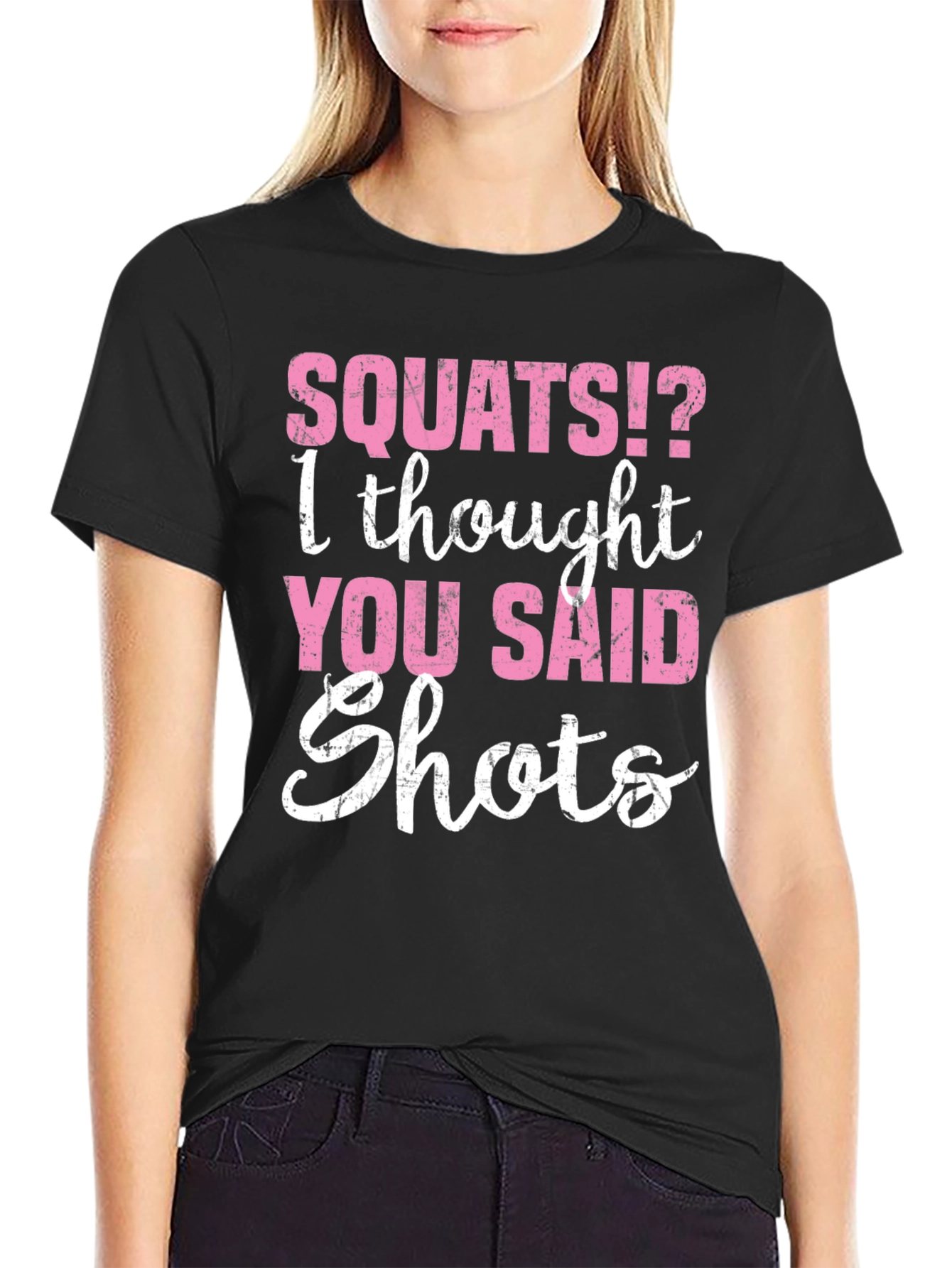 Squats!? Shots T-Shirt Funny Workout Gym Tee
