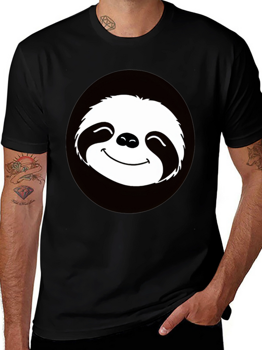 Funny Sloth Graphic Tee - Casual Black T-Shirt