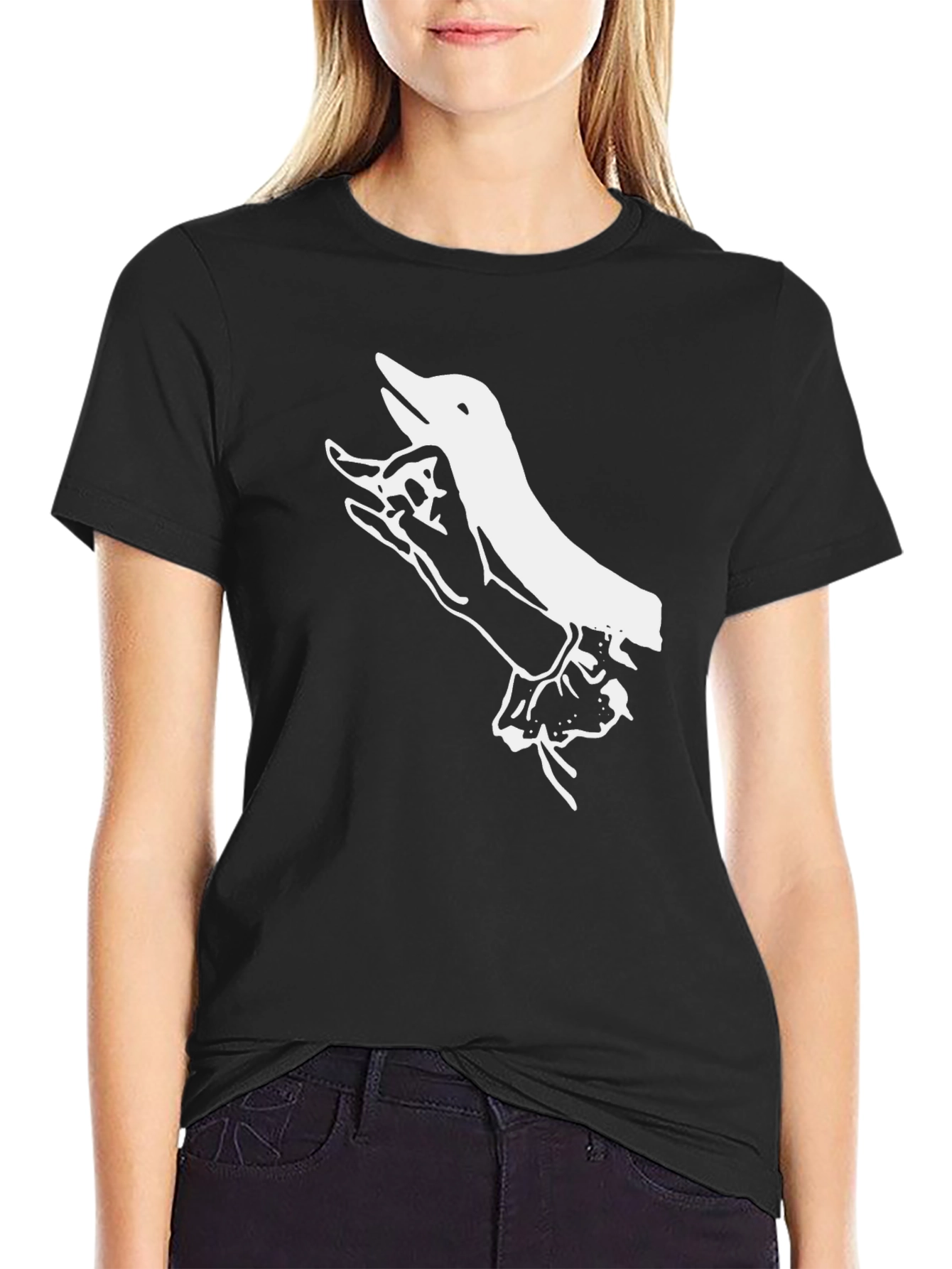Hand Shadow Puppet T-Shirt - Black
