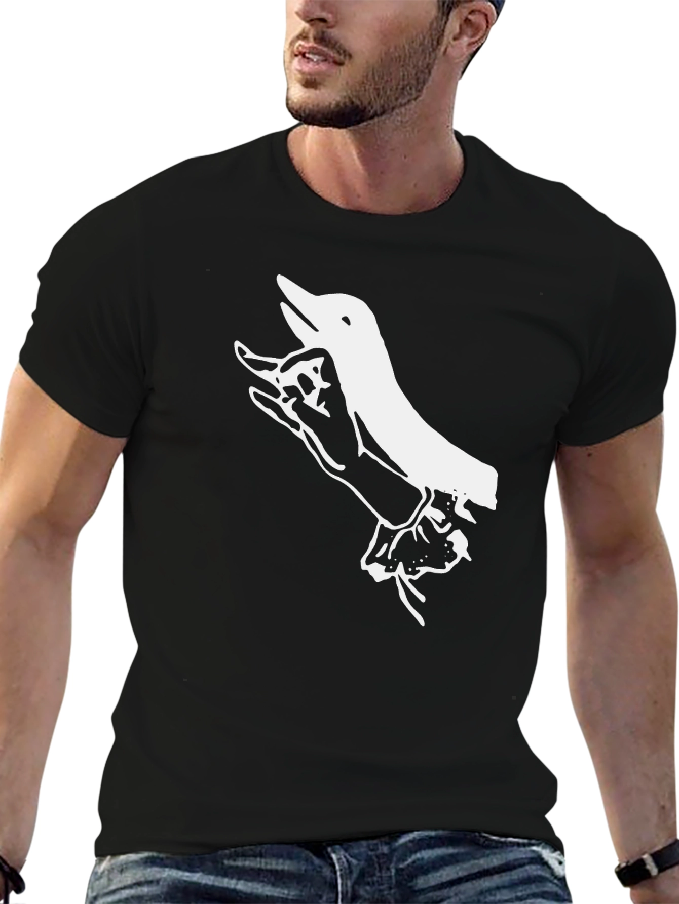 Hand Shadow Puppet T-Shirt - Black