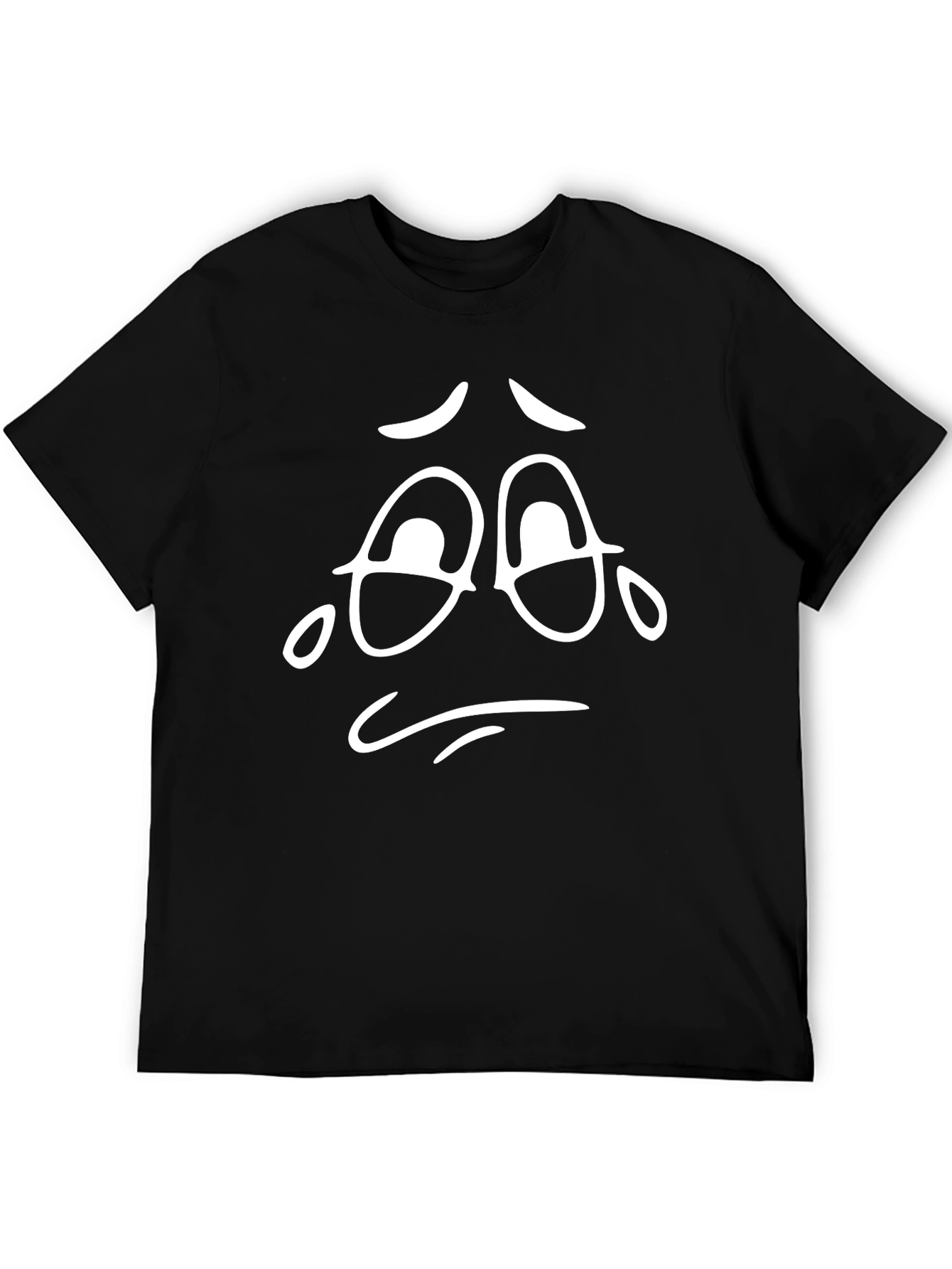 Sad Face Black Graphic T-Shirt