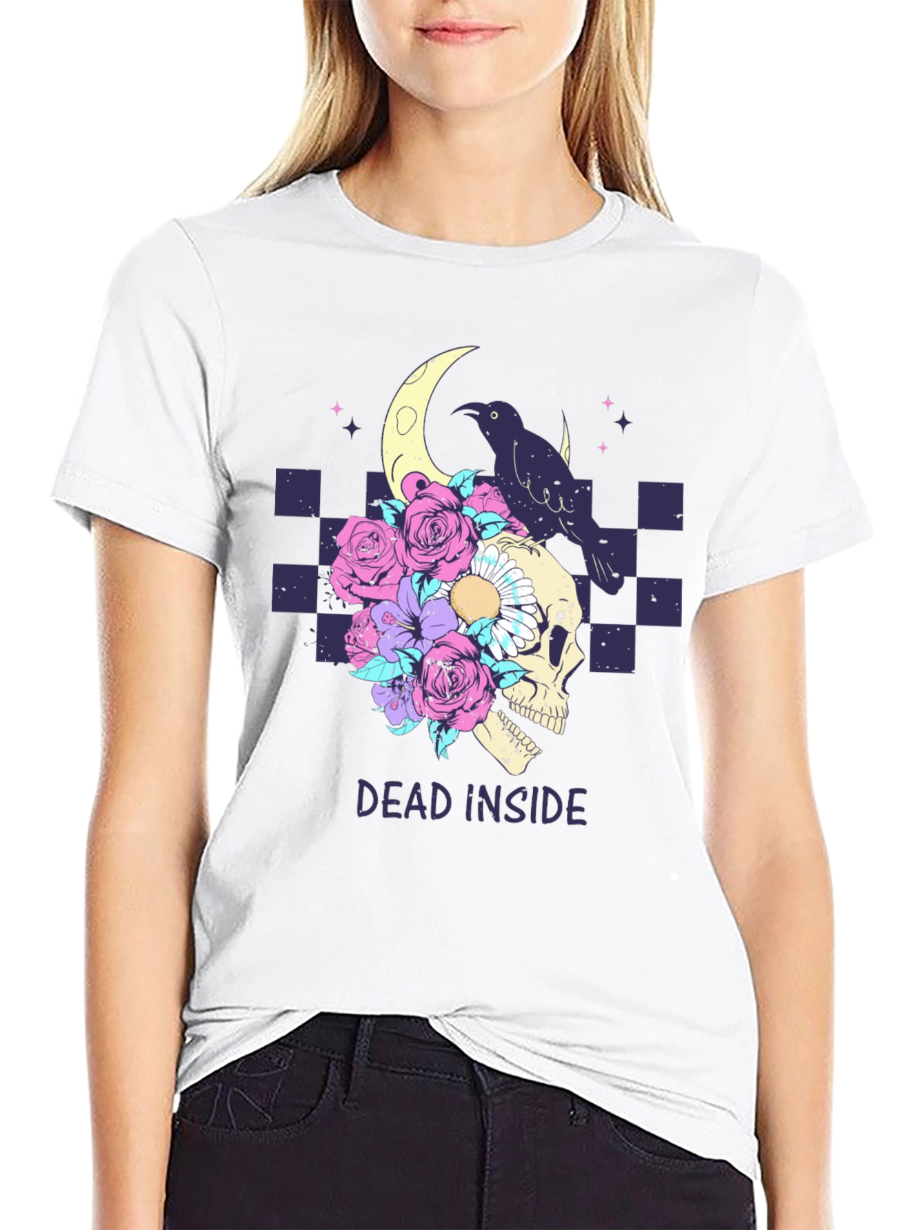 Dead Inside Raven Skull T-Shirt
