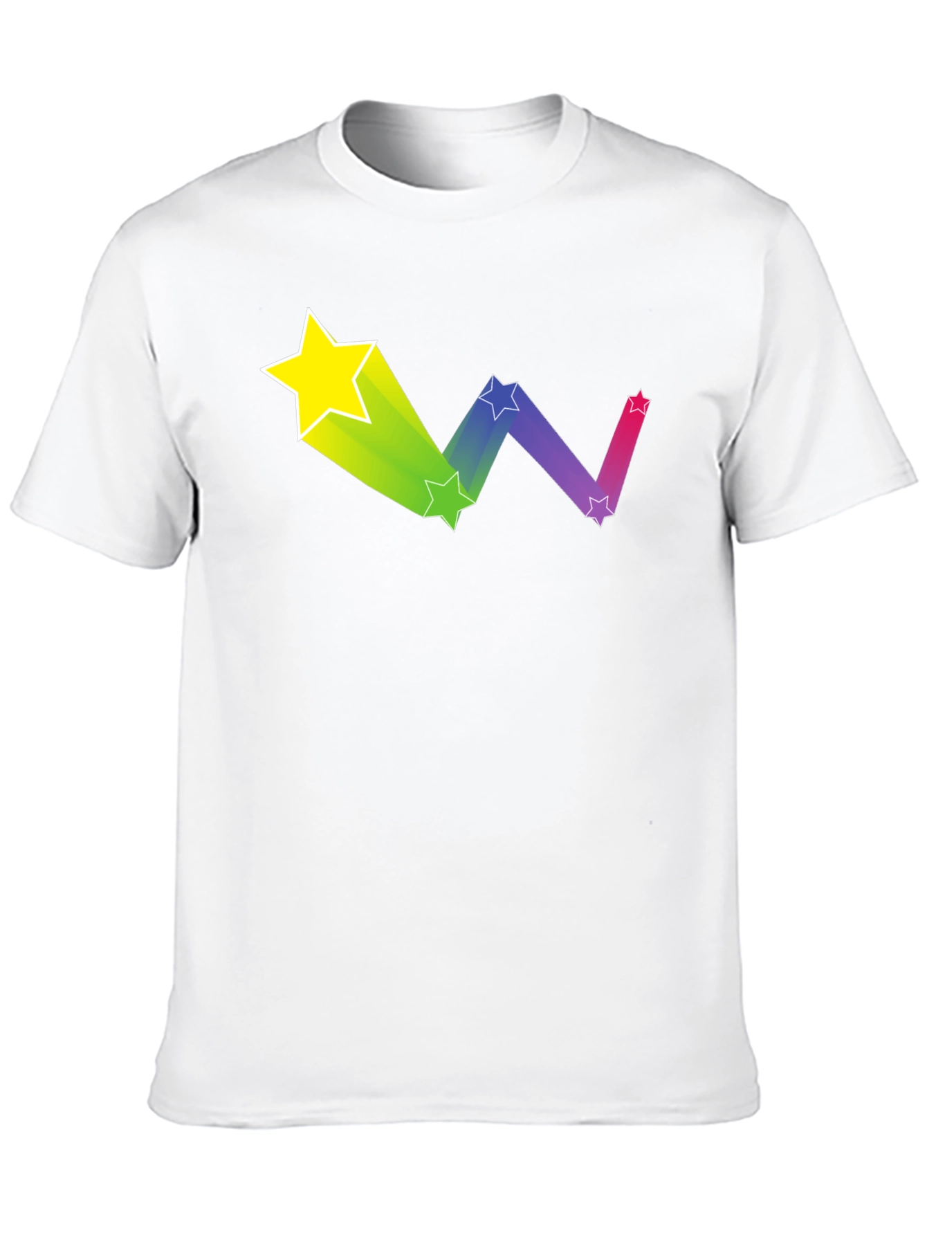 Rainbow Star Trail Graphic Tee - Black