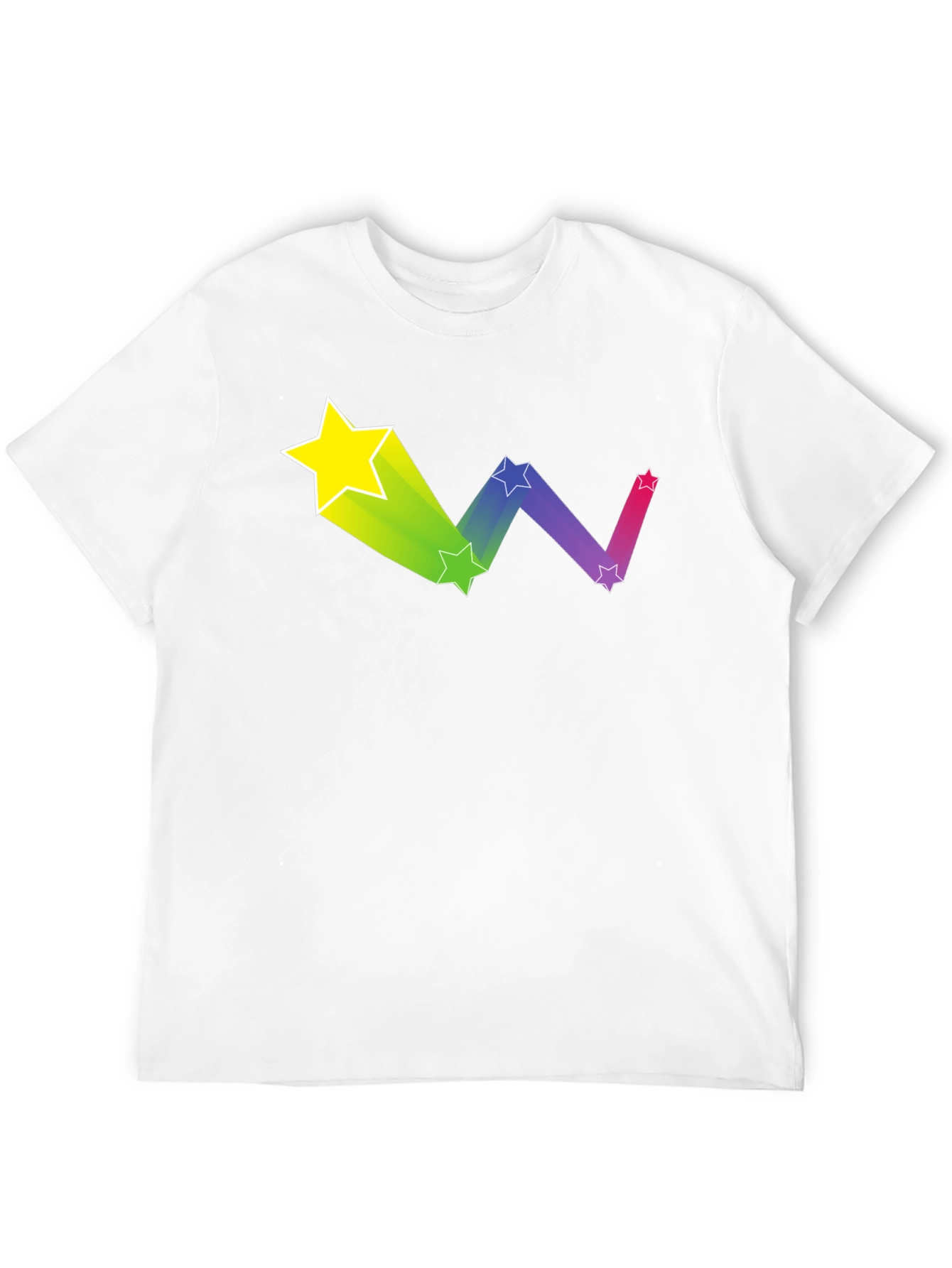 Rainbow Star Trail Graphic Tee - Black