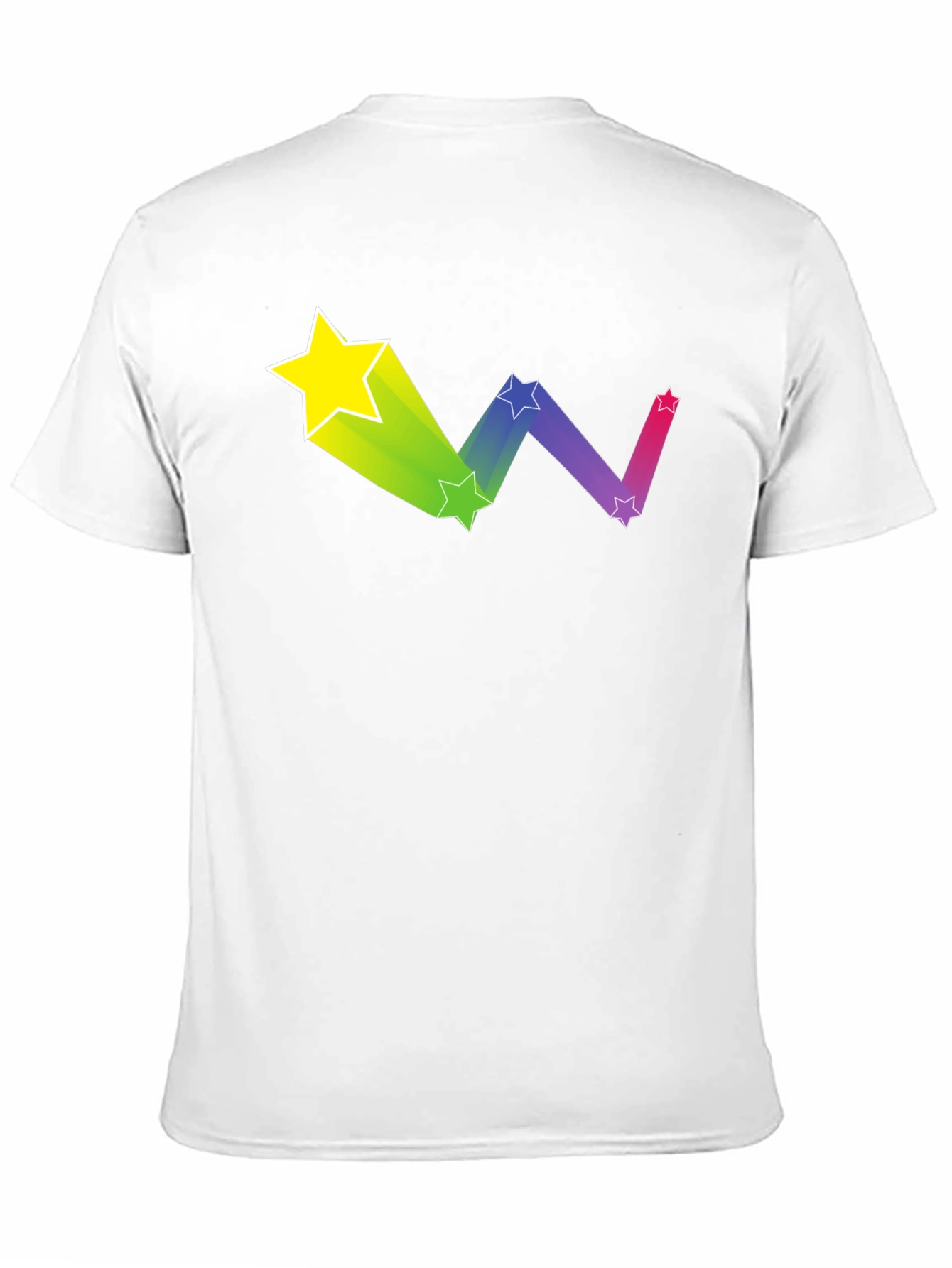 Rainbow Star Trail Graphic Tee - Black