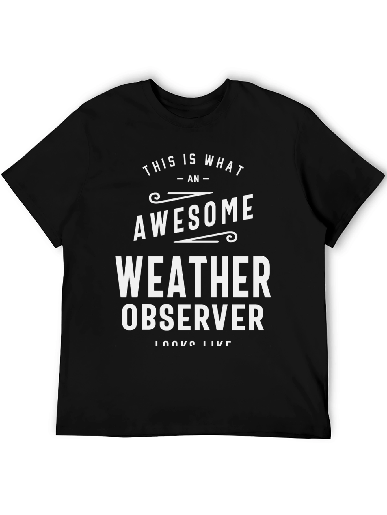 Awesome Weather Observer T-Shirt - Black Crew Neck Tee