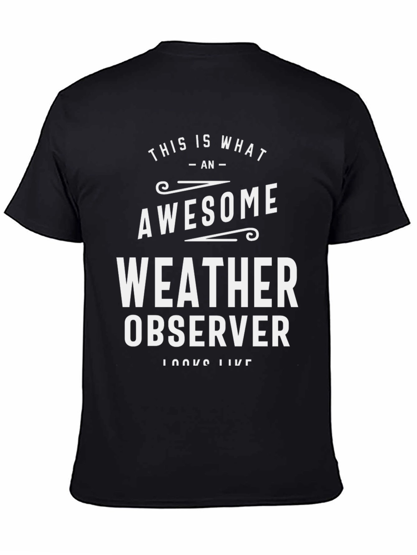 Awesome Weather Observer T-Shirt - Black Crew Neck Tee