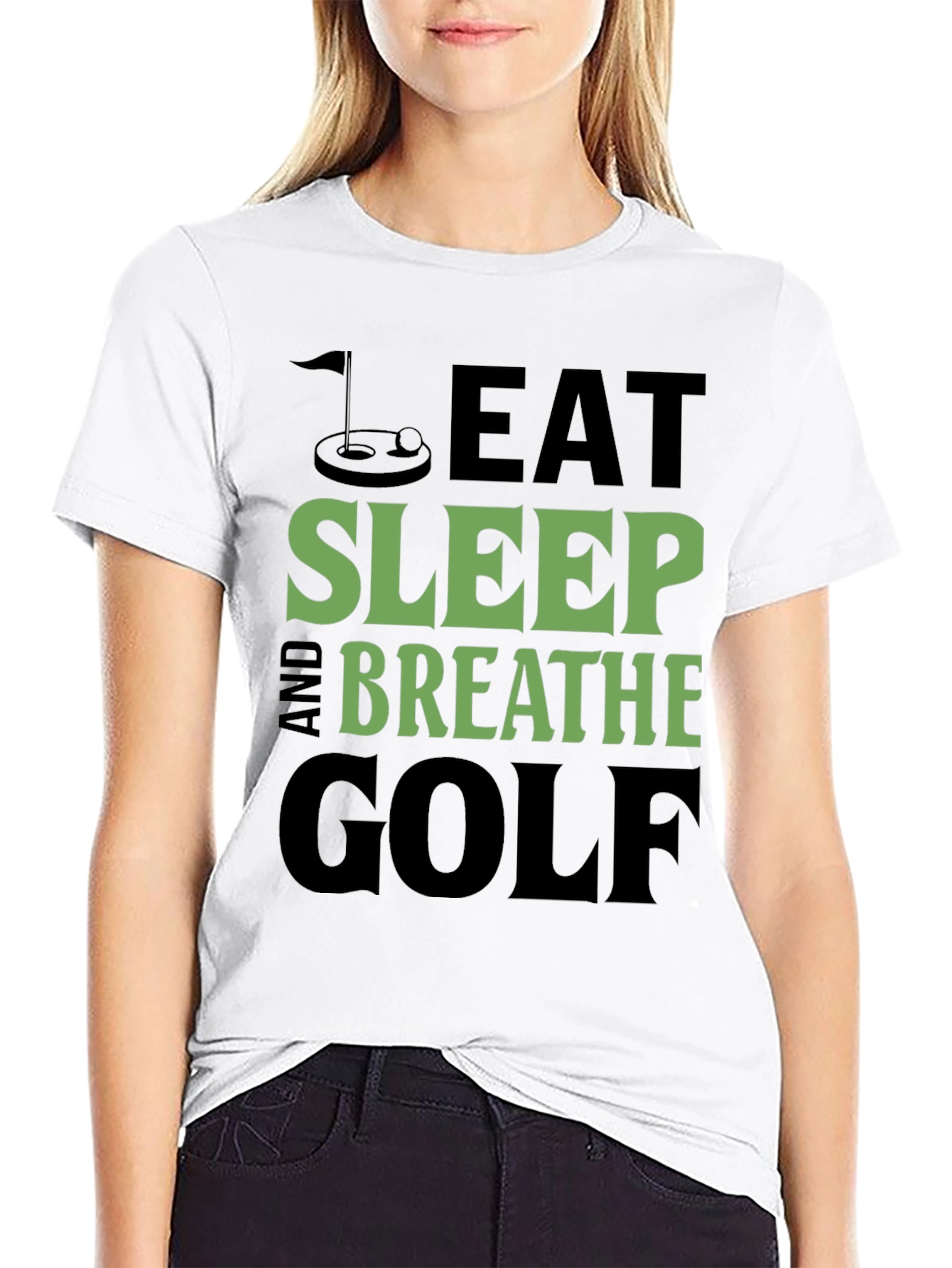 Eat Sleep Breathe Golf Black Graphic Tee