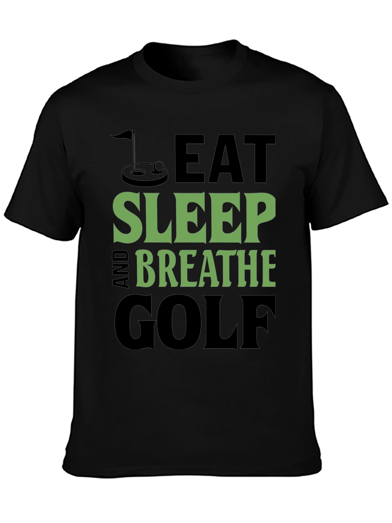 Eat Sleep Breathe Golf Black Graphic Tee