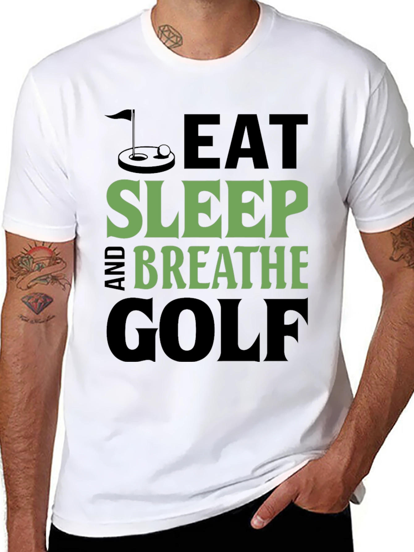 Eat Sleep Breathe Golf Black Graphic Tee