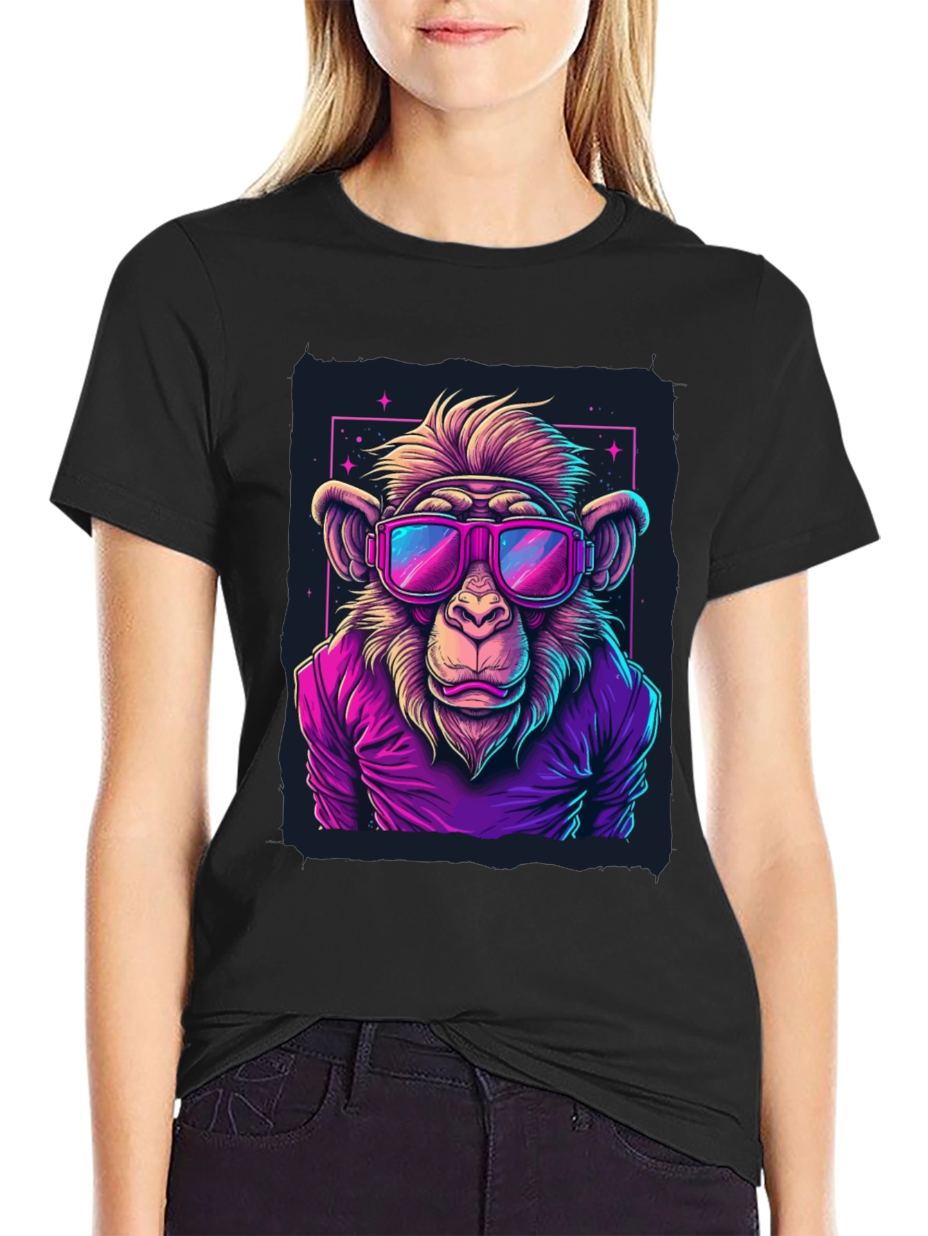 Cool Monkey Graphic Tee - Retro Style