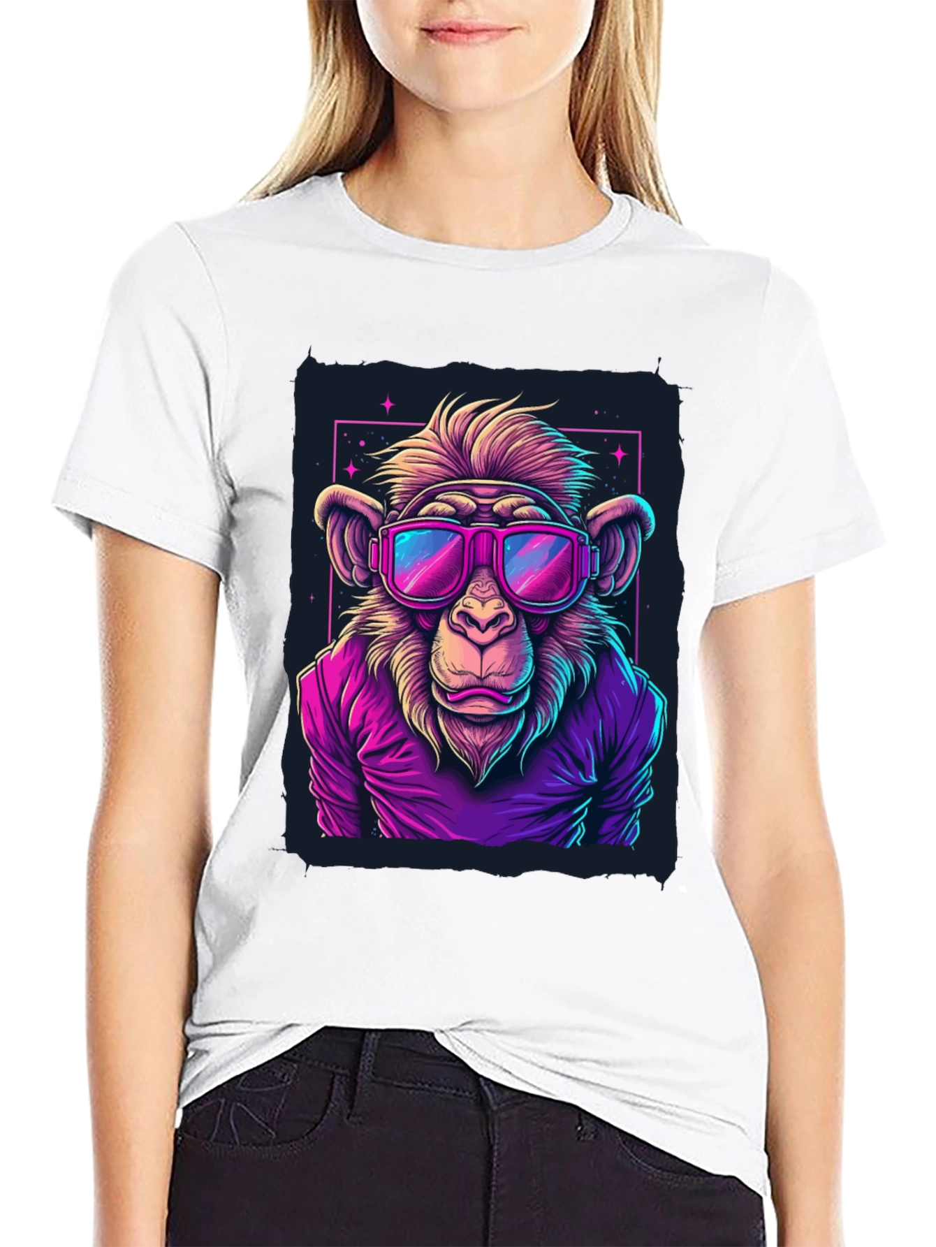 Cool Monkey Graphic Tee - Retro Style