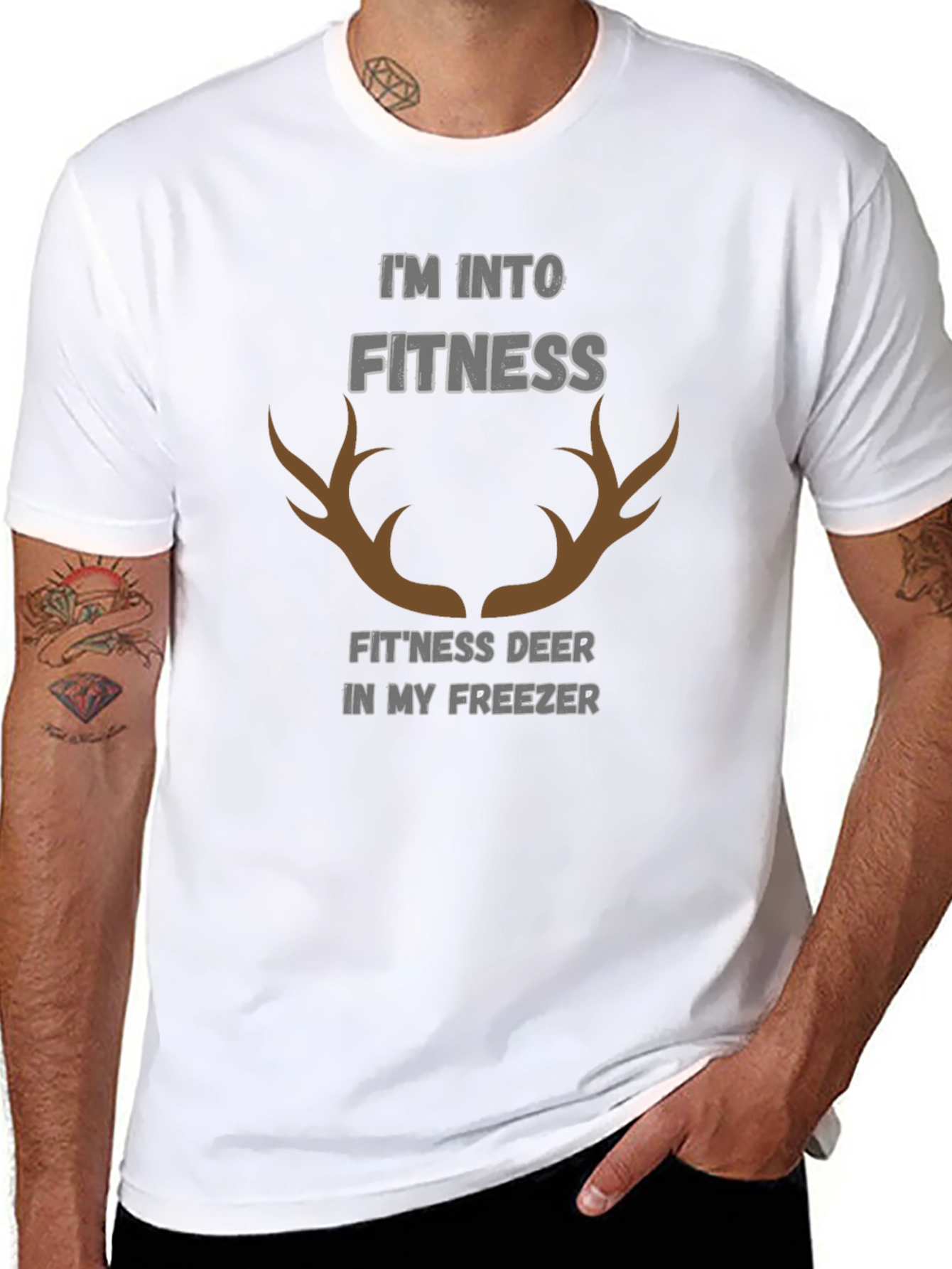 Fitness Deer Funny Graphic T-Shirt