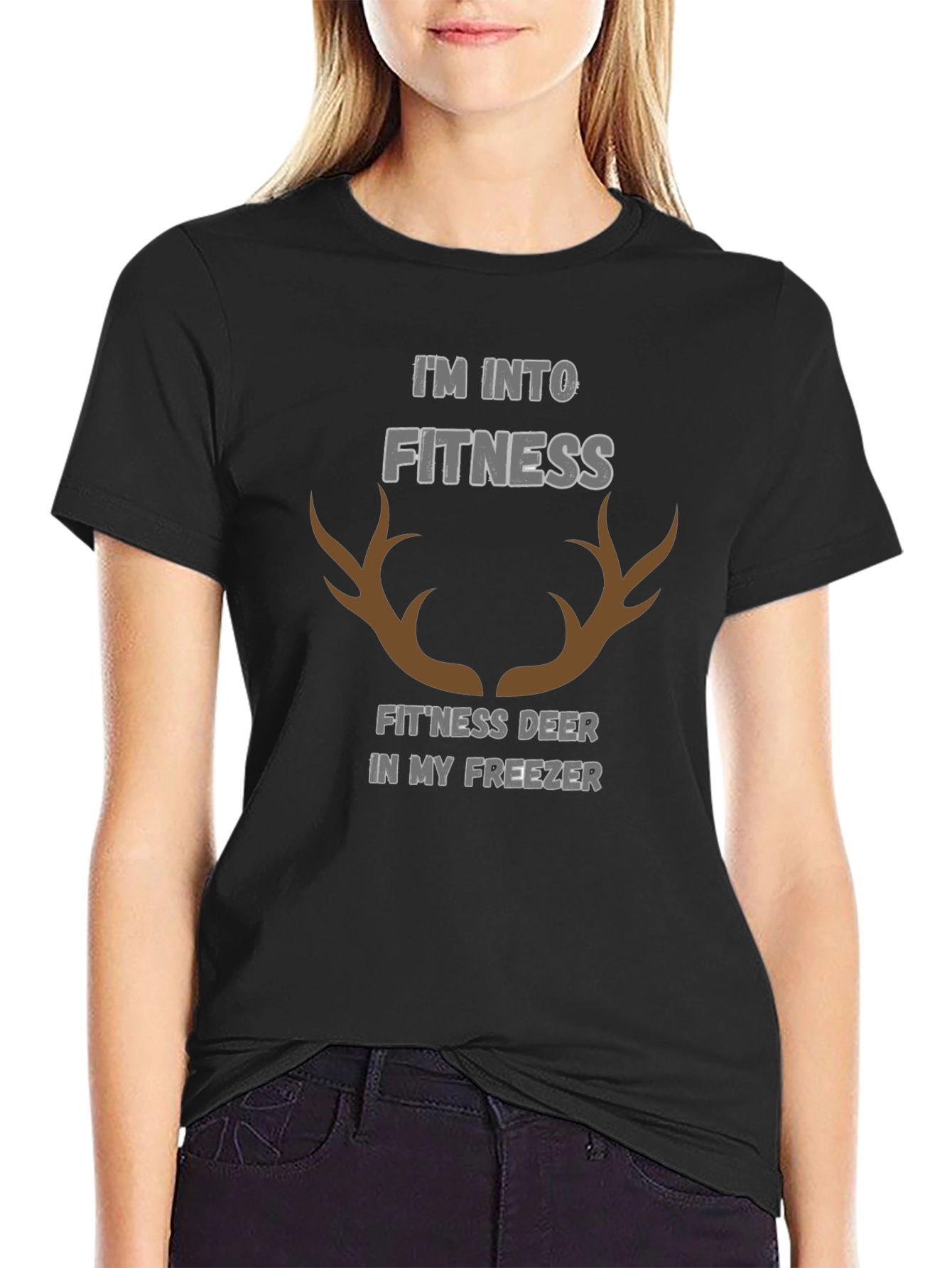 Fitness Deer Funny Graphic T-Shirt