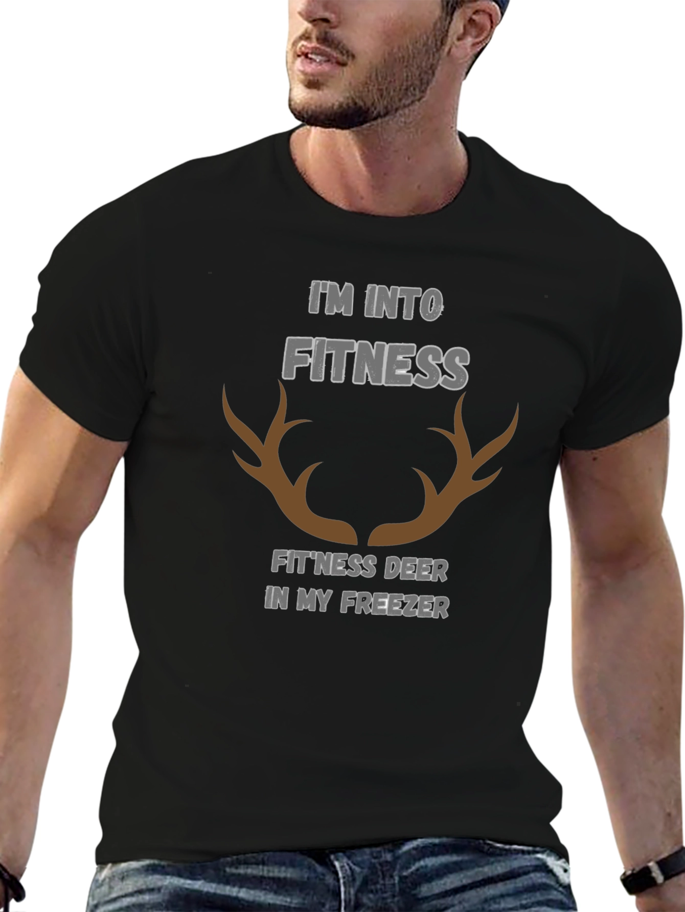 Fitness Deer Funny Graphic T-Shirt