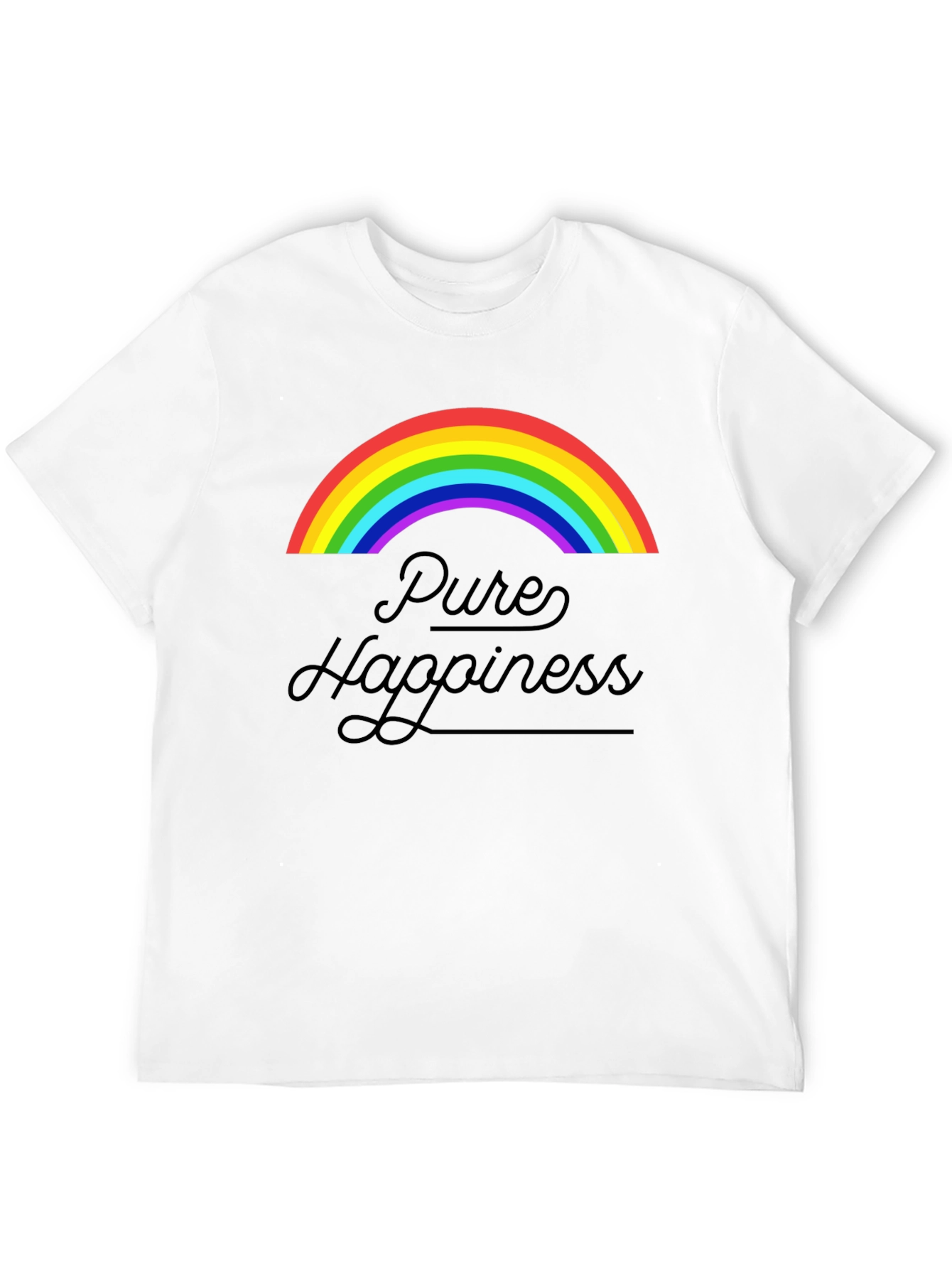 Pure Happiness Rainbow Graphic Tee - Black