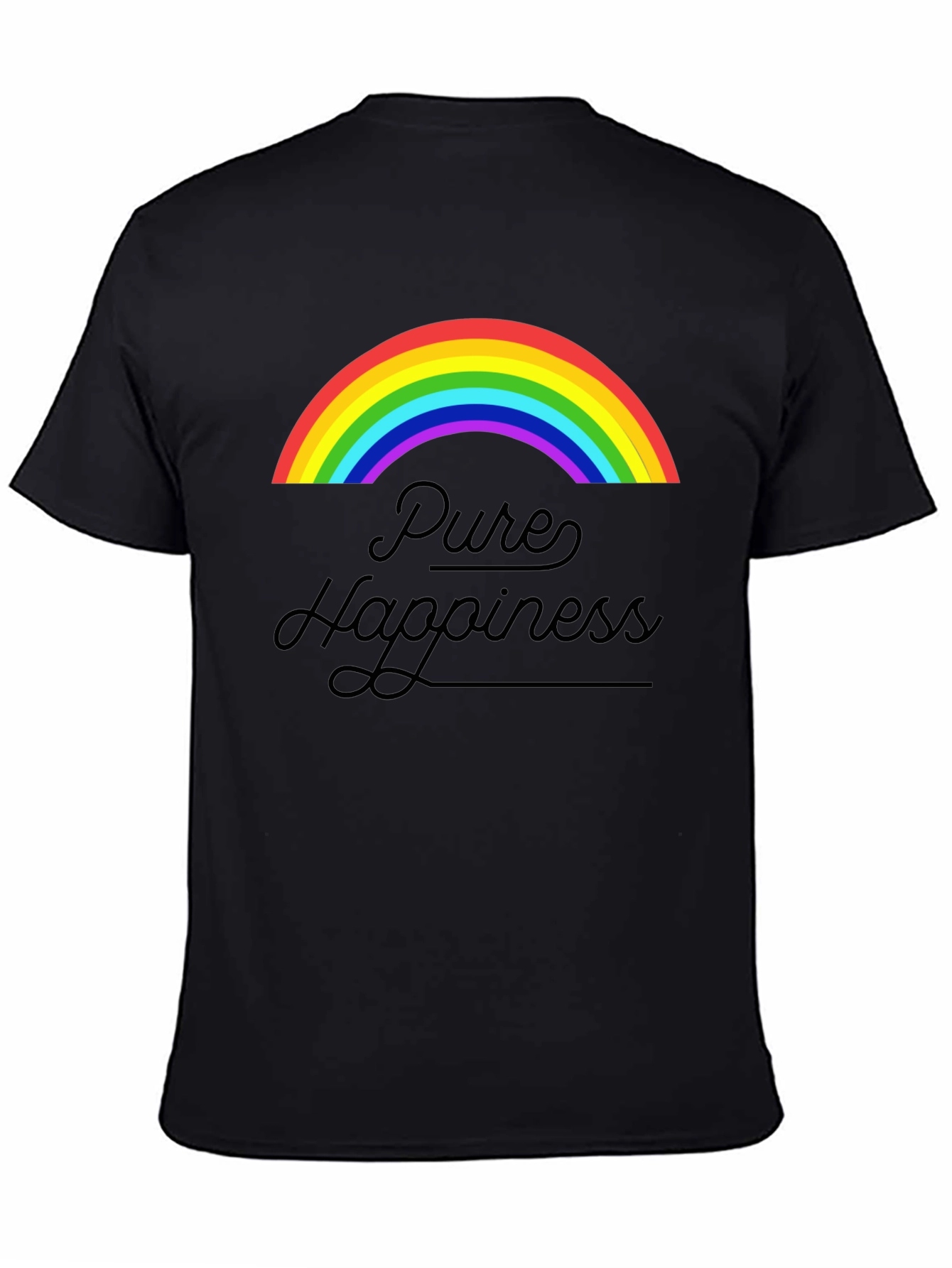 Pure Happiness Rainbow Graphic Tee - Black