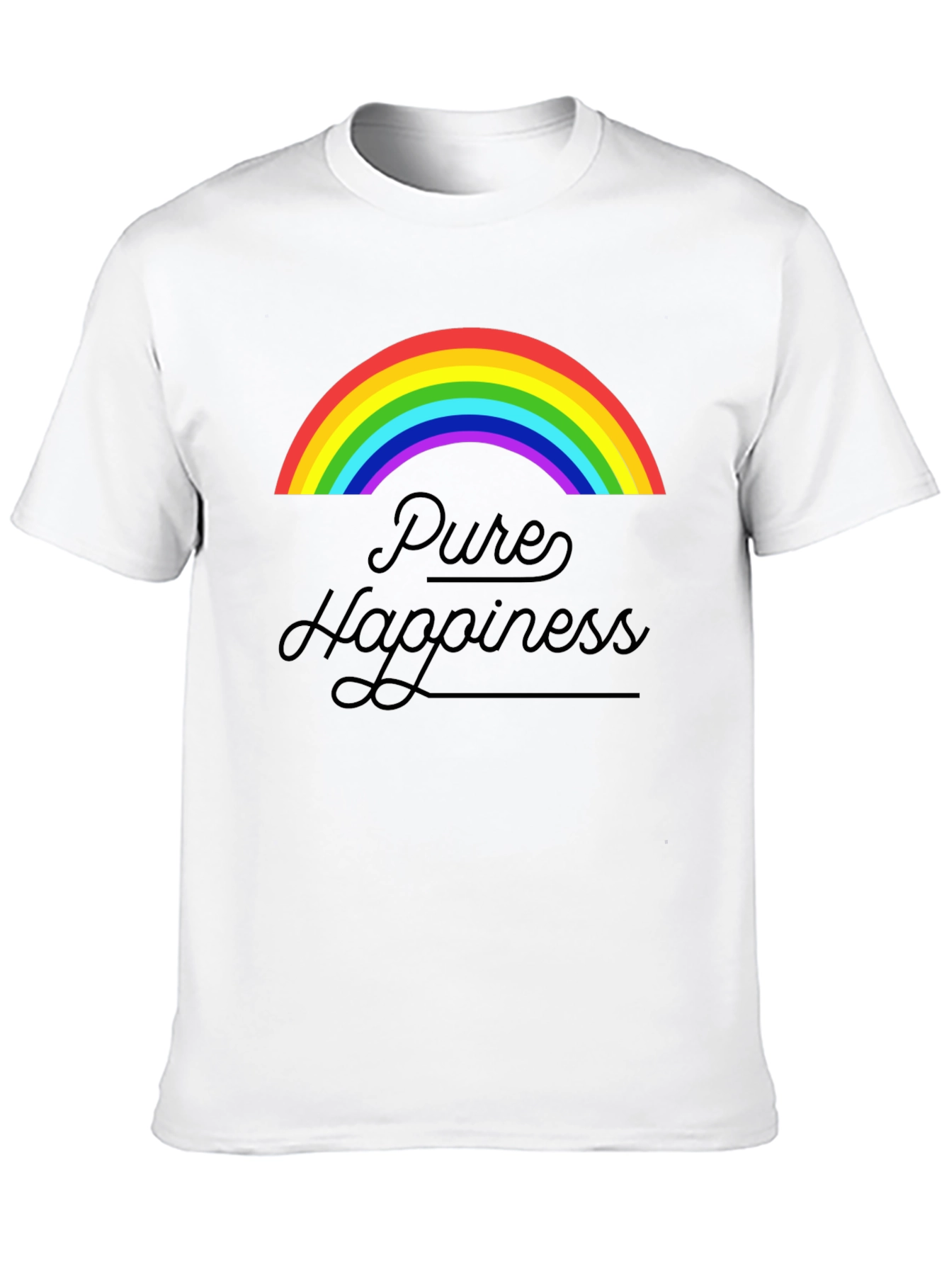 Pure Happiness Rainbow Graphic Tee - Black