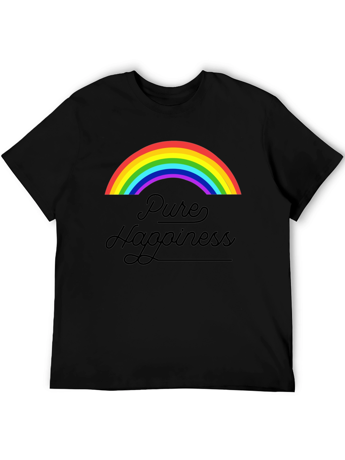 Pure Happiness Rainbow Graphic Tee - Black