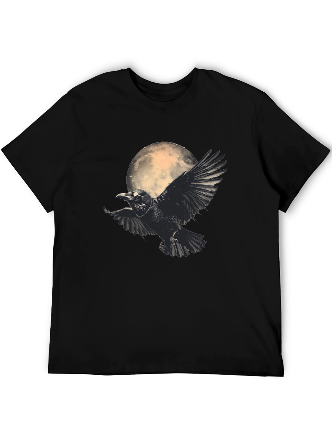 Raven Moon Graphic T-Shirt - Black Tee