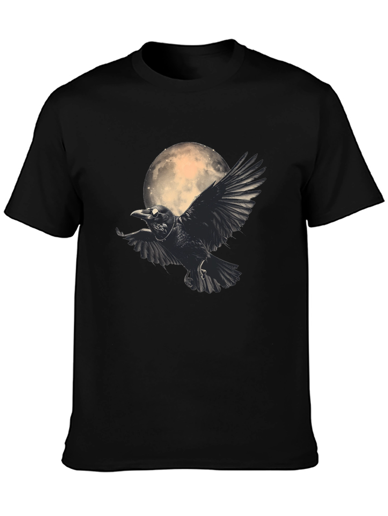 Raven Moon Graphic T-Shirt - Black Tee