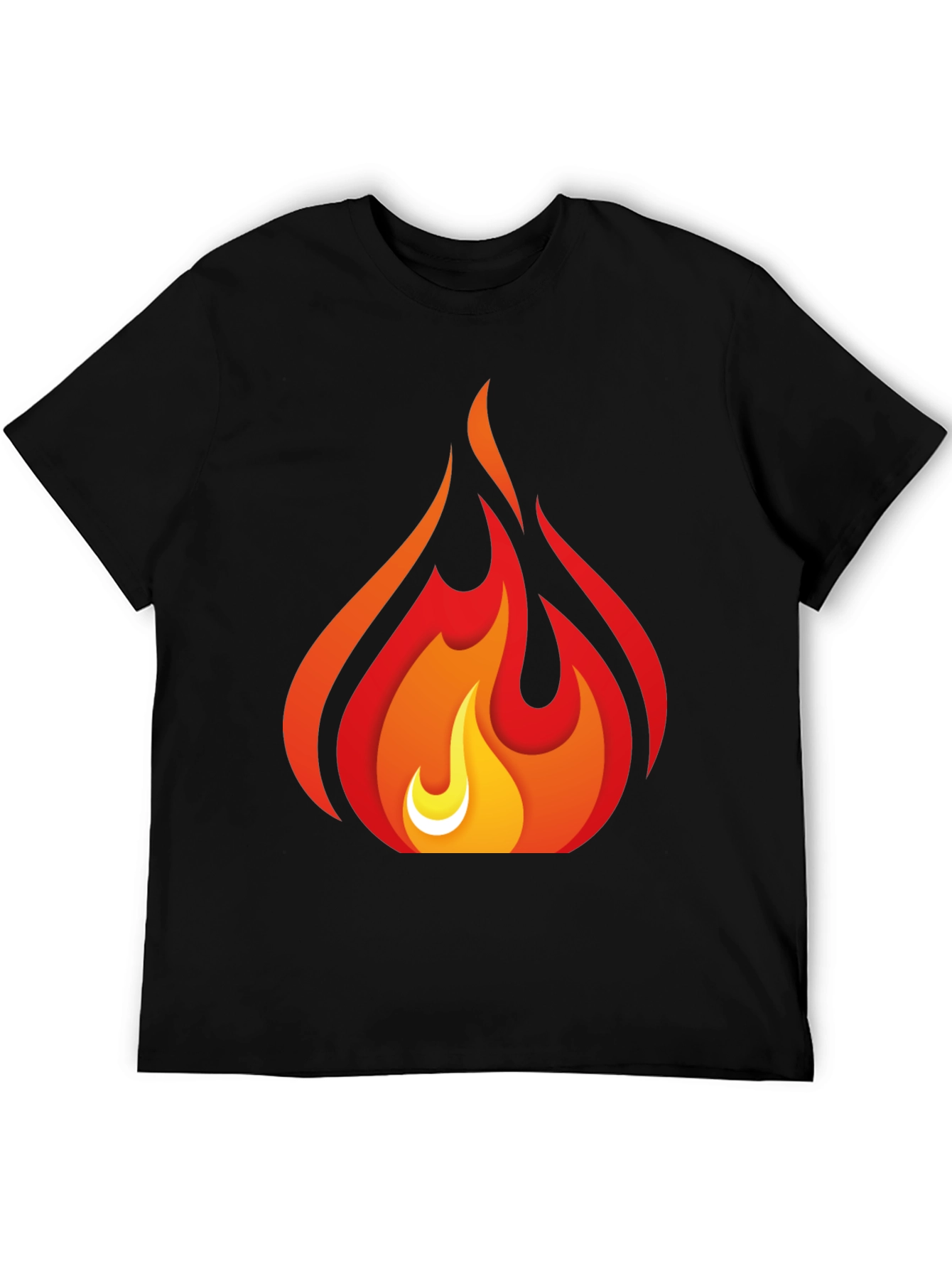 Fiery Flame Graphic Tee - Bold Black T-Shirt
