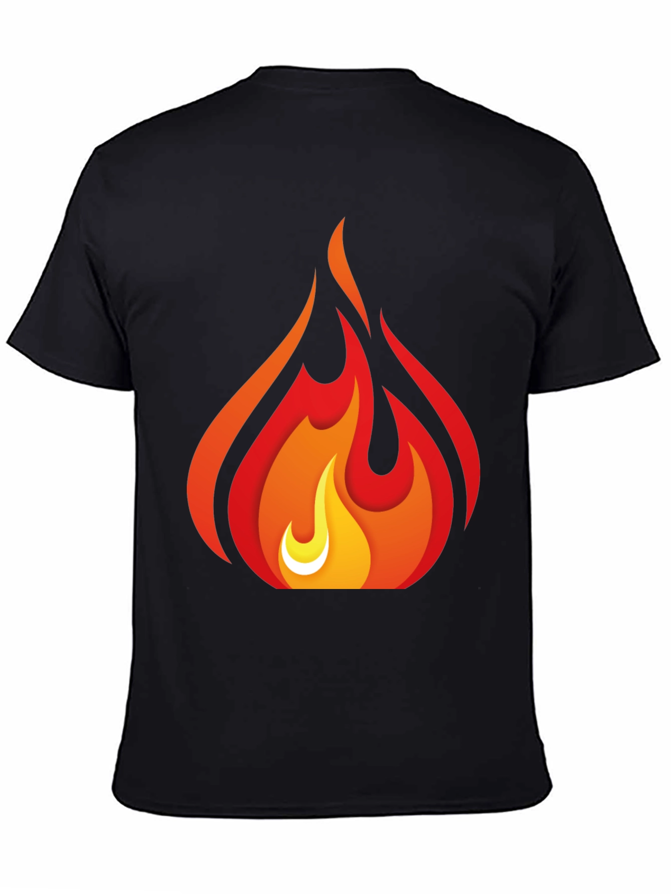 Fiery Flame Graphic Tee - Bold Black T-Shirt