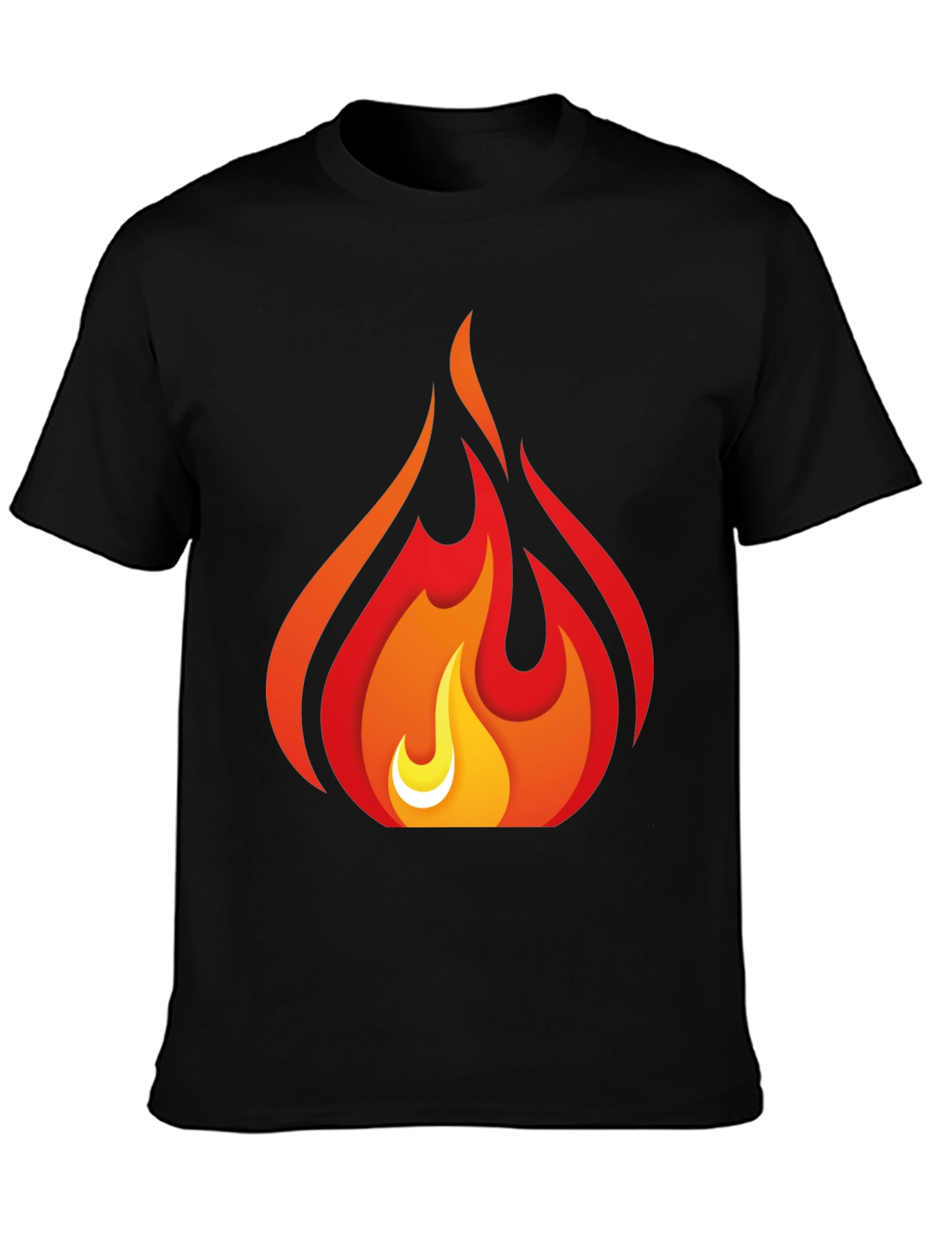 Fiery Flame Graphic Tee - Bold Black T-Shirt