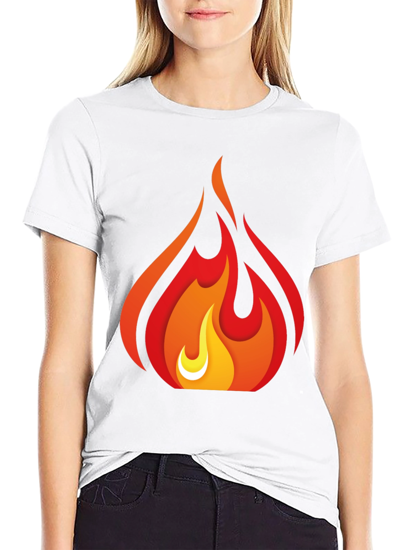 Fiery Flame Graphic Tee - Bold Black T-Shirt