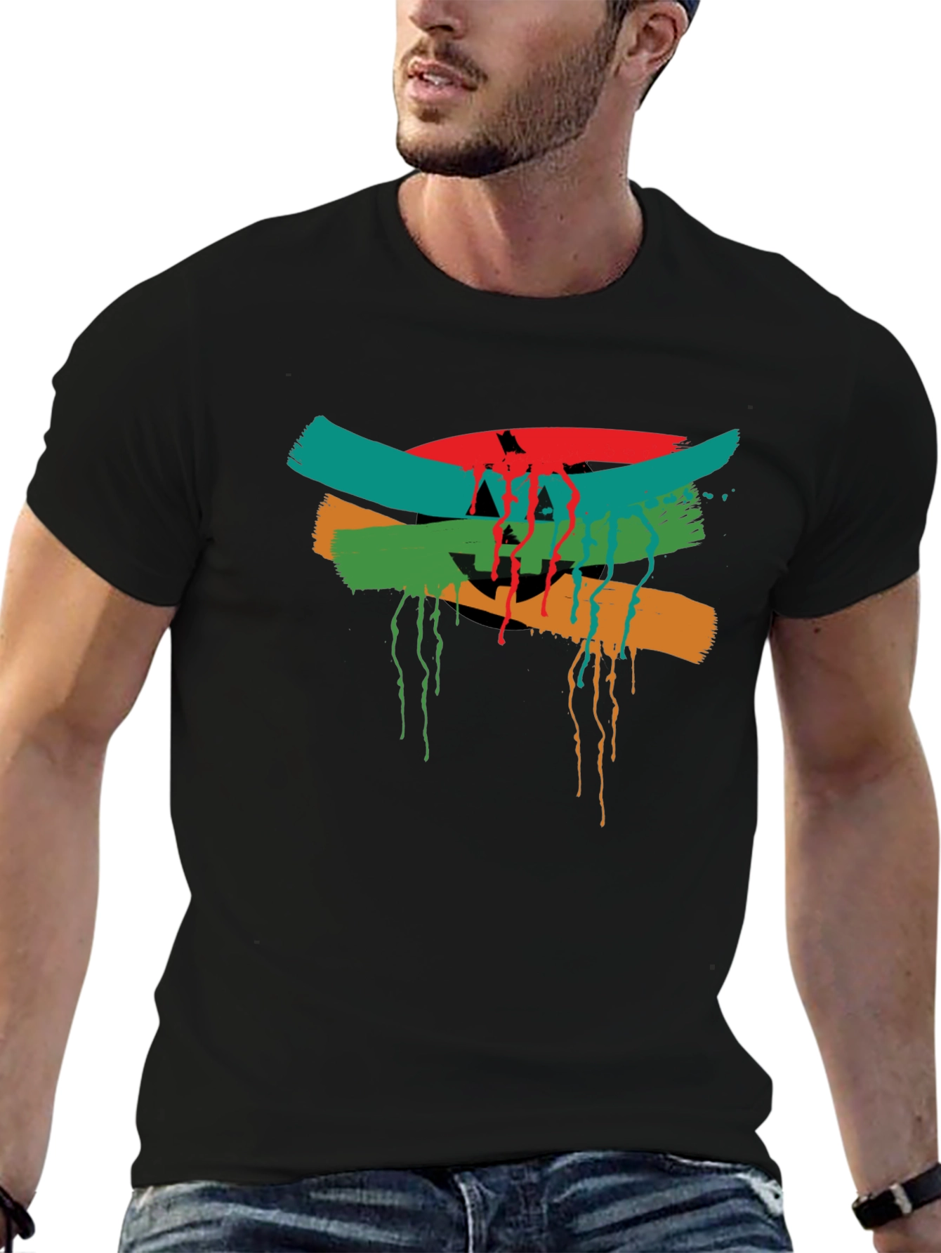 Abstract Graphic Tee - Mens Black T-Shirt