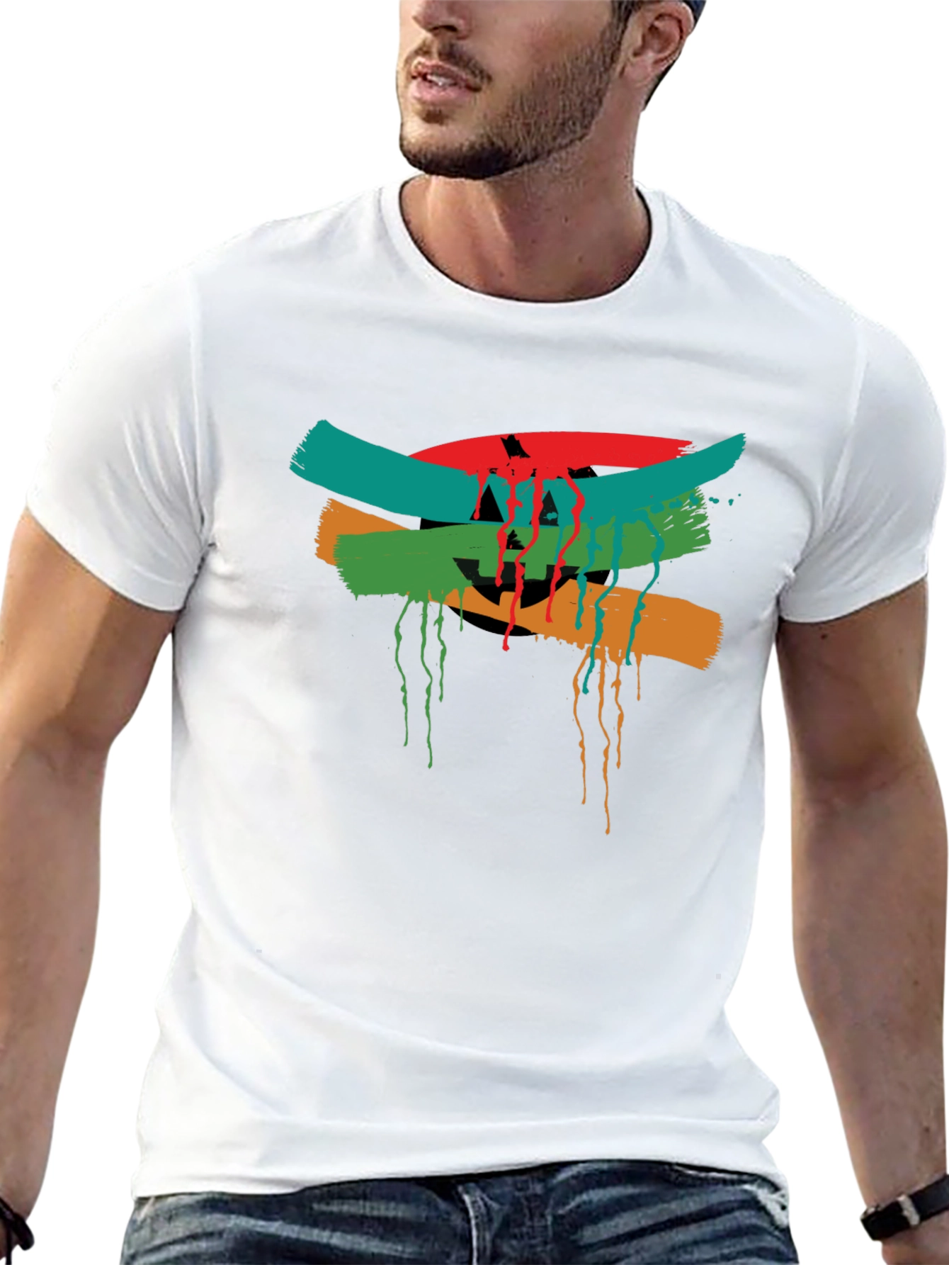 Abstract Graphic Tee - Mens Black T-Shirt