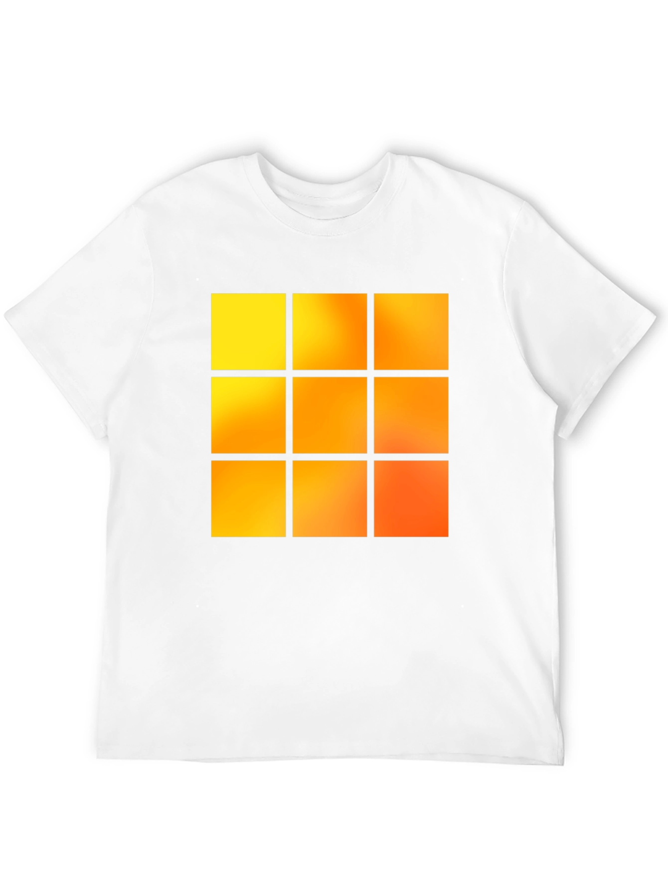 Geometric 9-Square Block Graphic Tee - Black