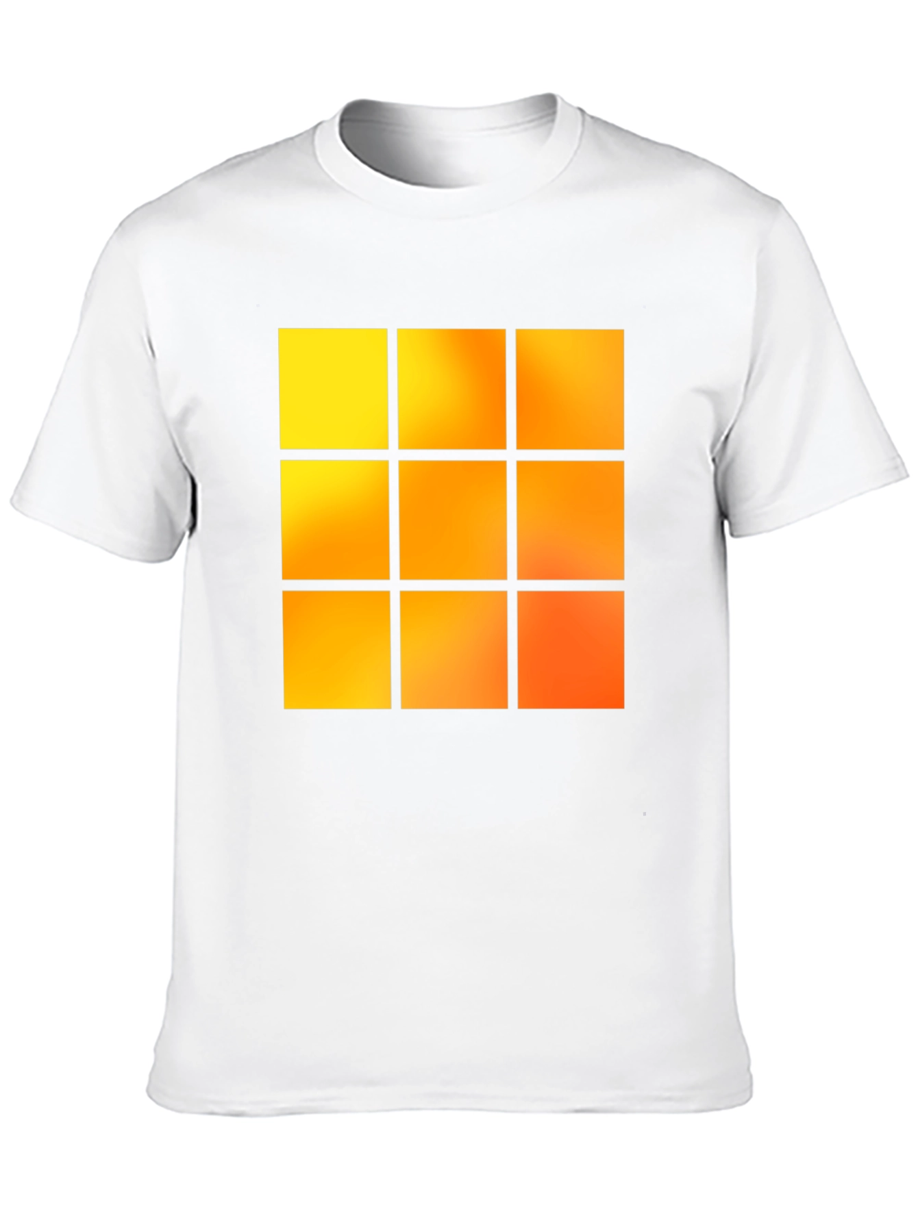 Geometric 9-Square Block Graphic Tee - Black