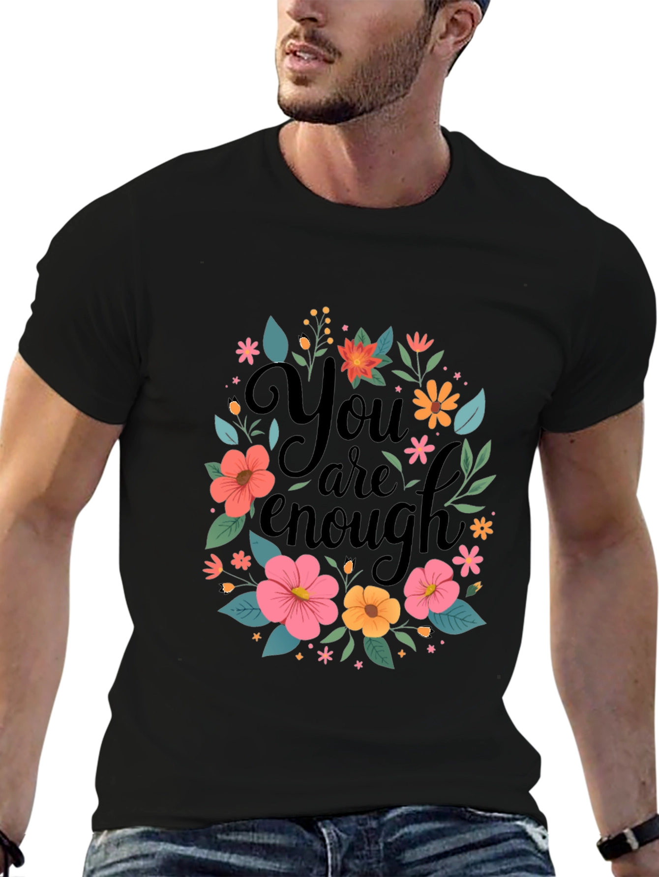 Floral You Are Enough Graphic Tee