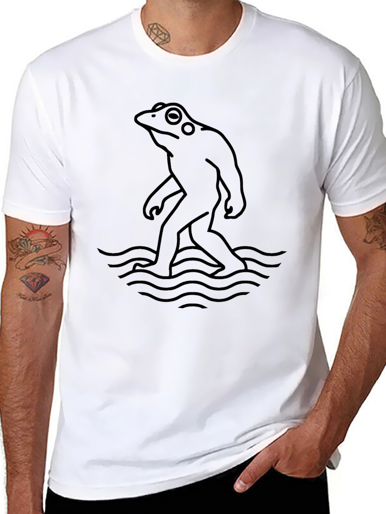 Frogfoot Black T-Shirt - Quirky Graphic Tee