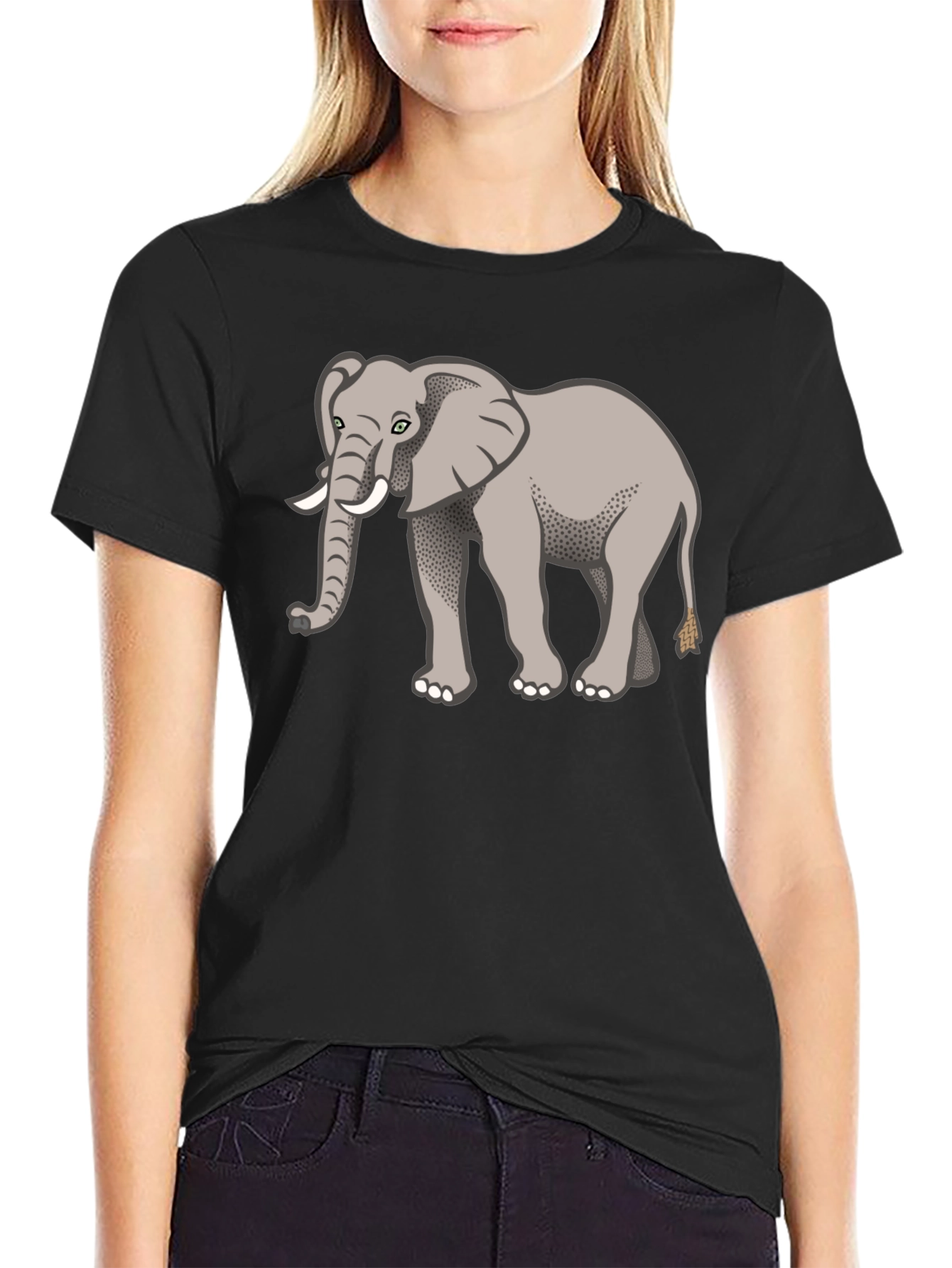 Elephant Graphic Print Tee - Unisex Crew Neck Shirt