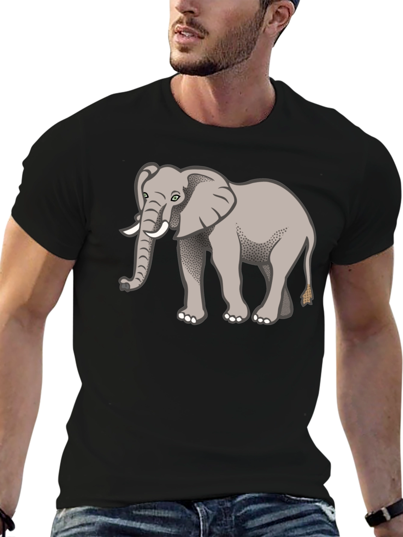 Elephant Graphic Print Tee - Unisex Crew Neck Shirt