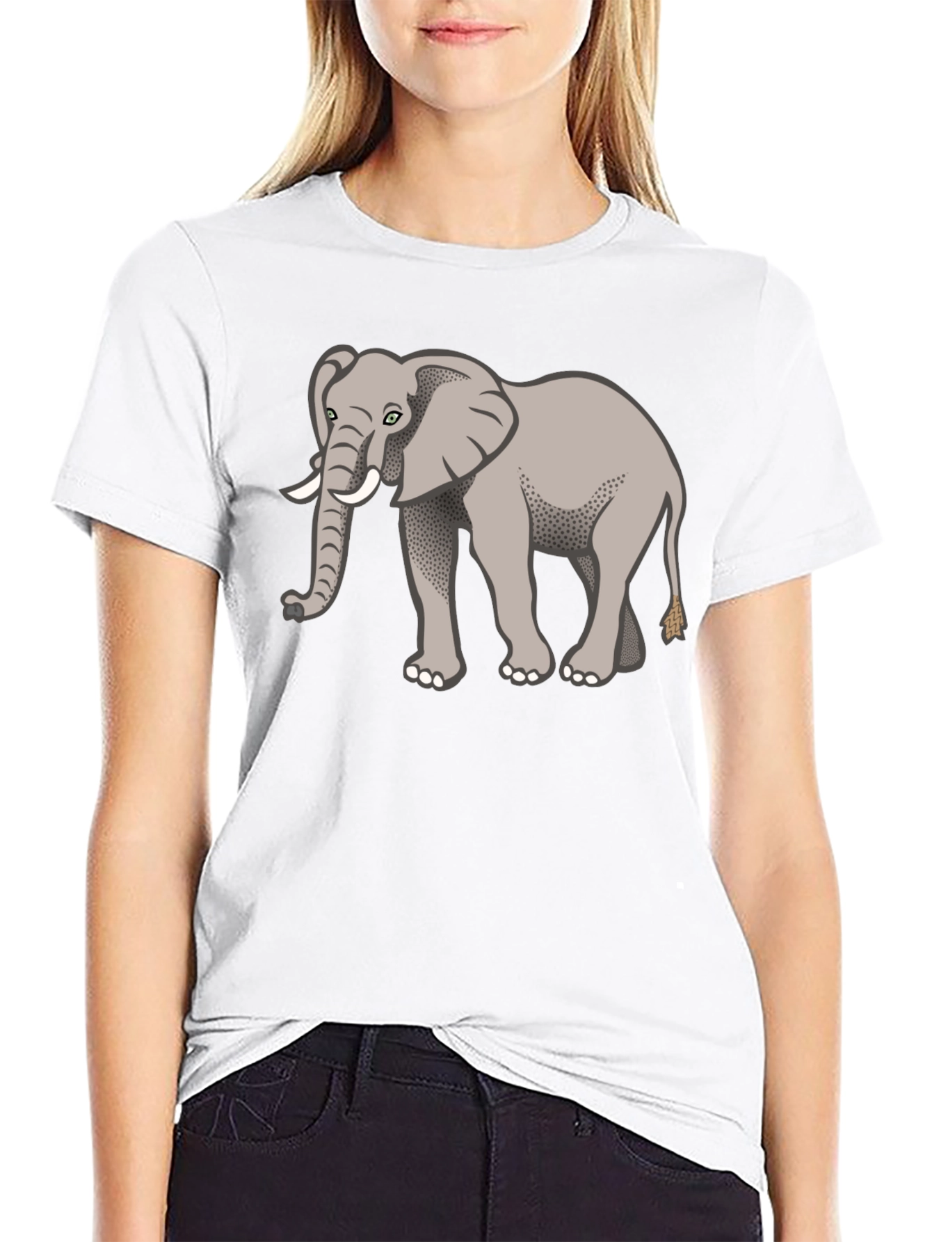 Elephant Graphic Print Tee - Unisex Crew Neck Shirt