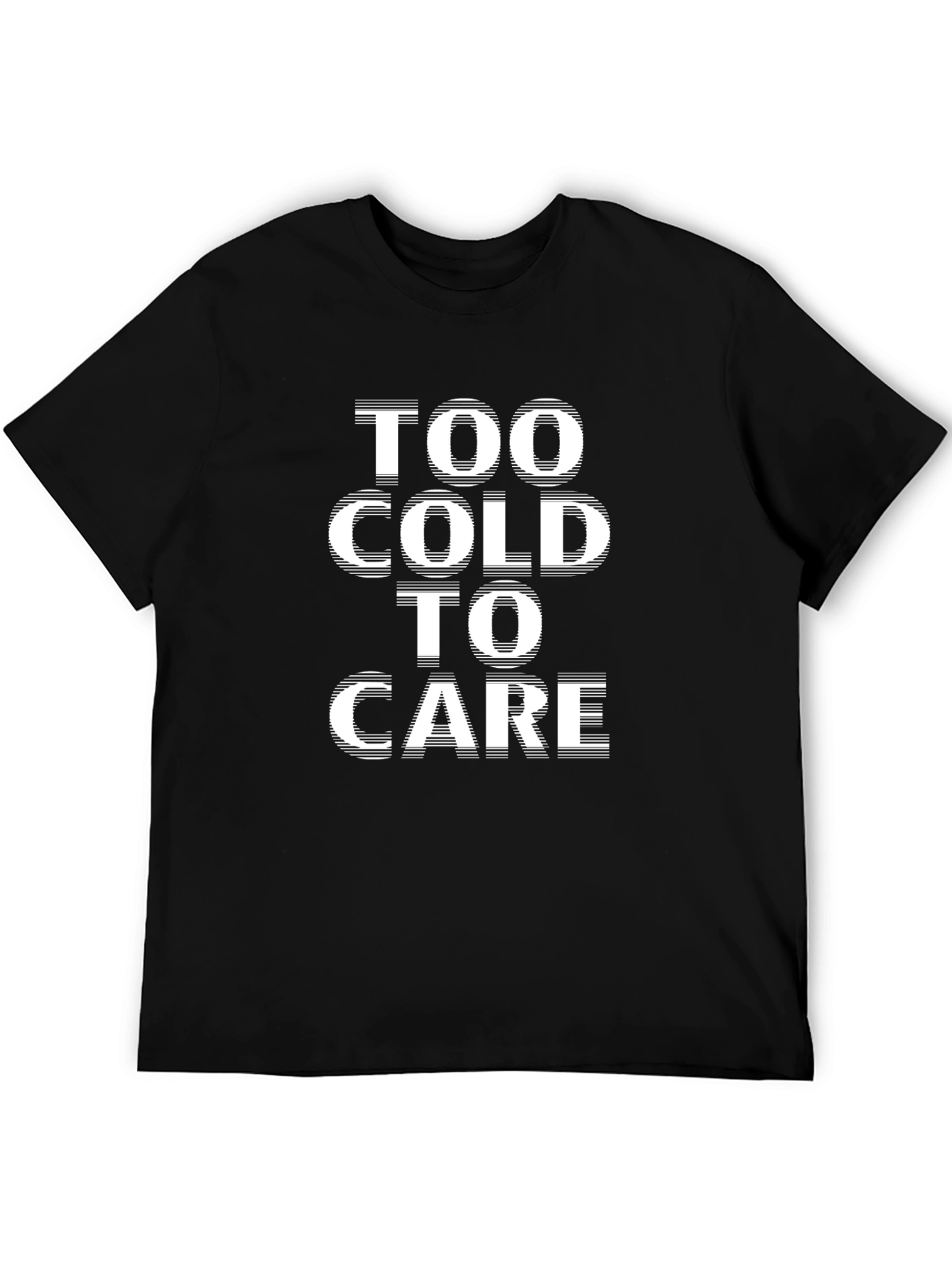 Too Cold to Care Black Graphic T-Shirt