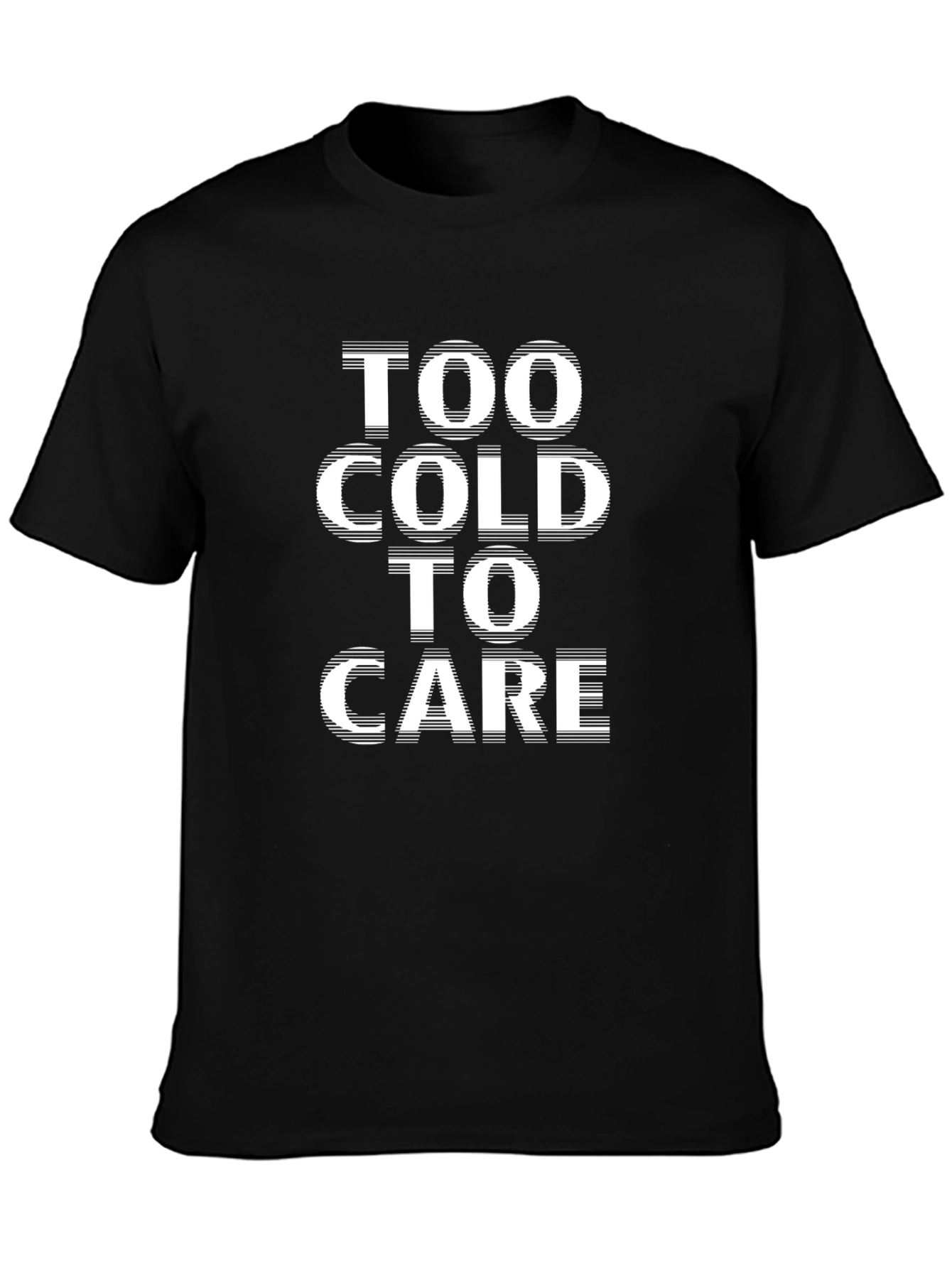 Too Cold to Care Black Graphic T-Shirt