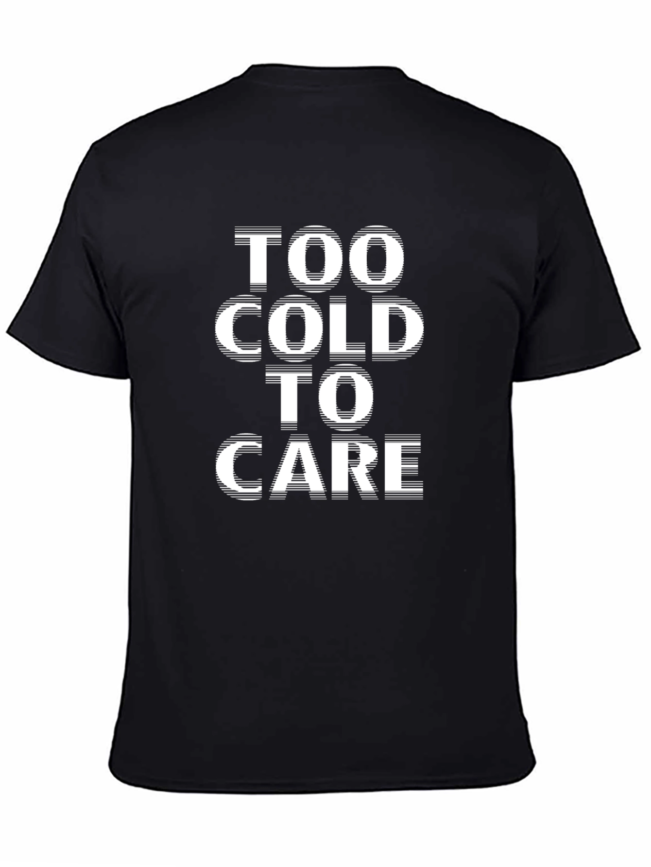 Too Cold to Care Black Graphic T-Shirt